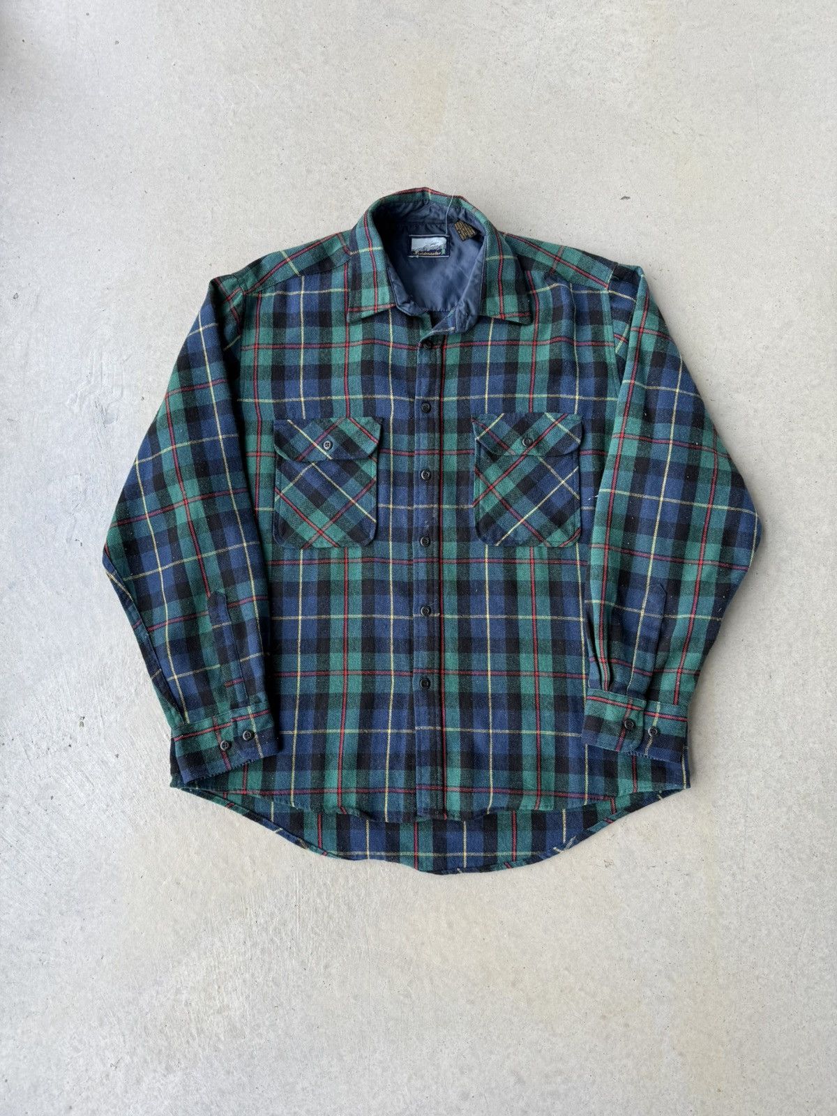 Fieldmaster Vintage Fieldmaster Green Plaid Wool Flannel Size US L / EU 52-54 / 3 - 1 Thumbnail