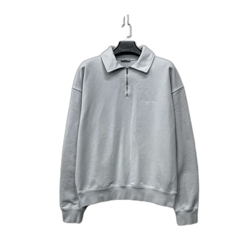 Dior Dior Ice Blue Embroidered Logo Sweatshirt Size US M / EU 48-50 / 2 - 1 Thumbnail