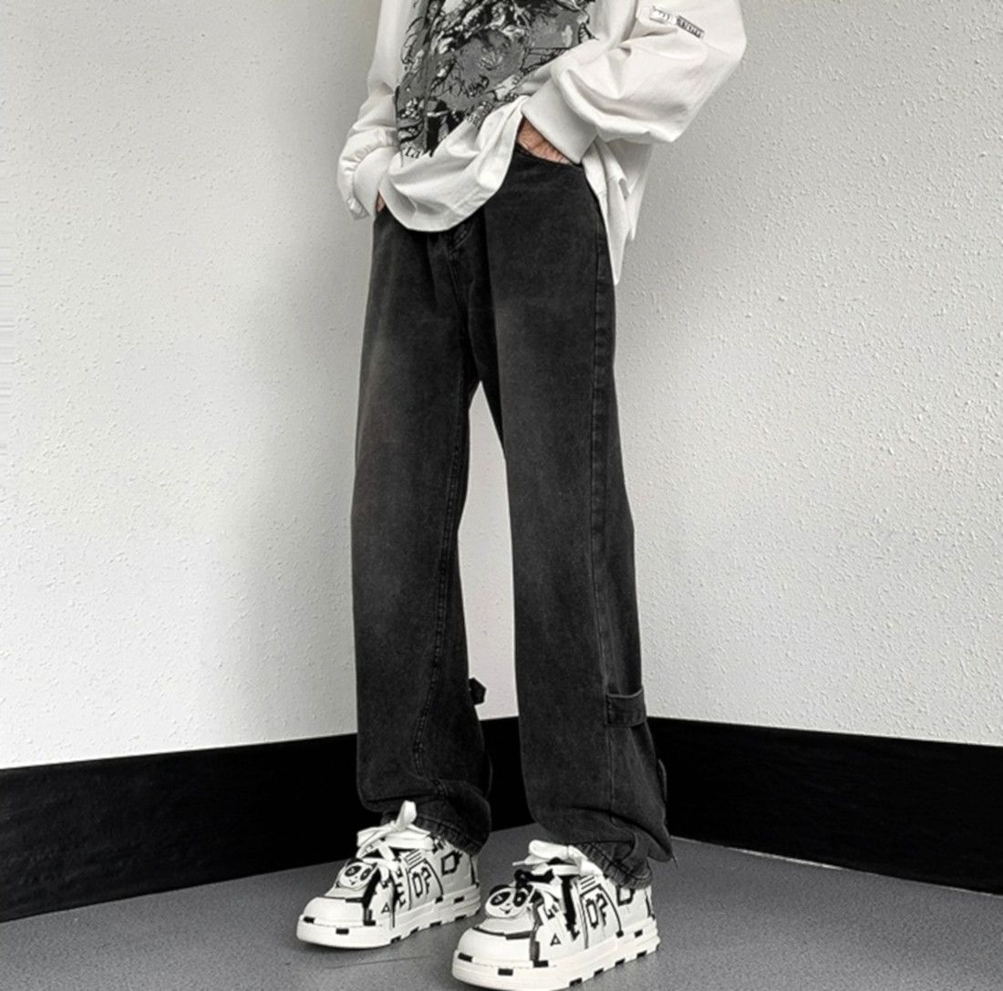 Designer × Japanese Brand × Vintage Vintage Punk Distressed Zippers Washed Pants Streetwear Rave Size US 31 - 1 Thumbnail
