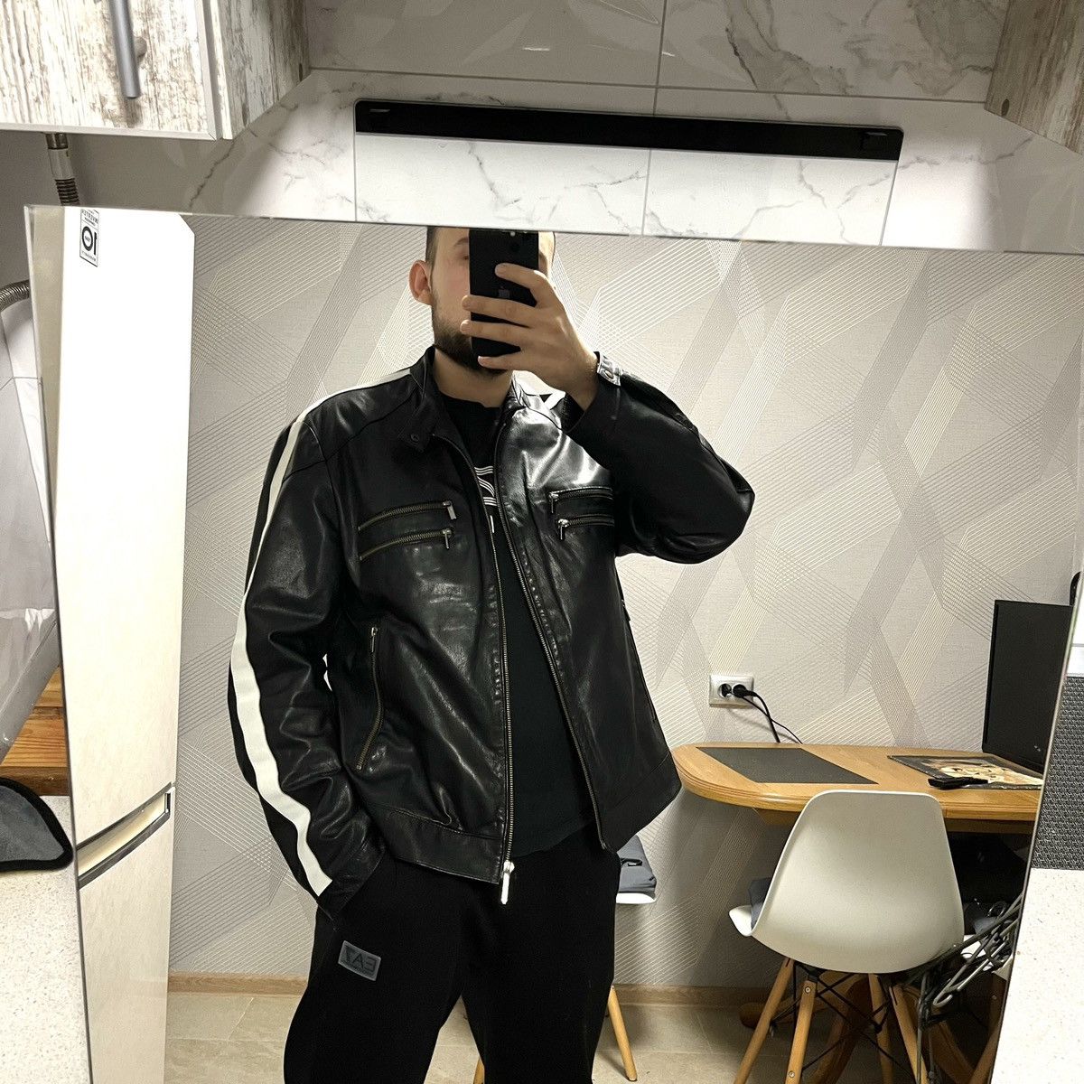 Karl Lagerfeld Karl Lagerfeld Leather jacket Size US L / EU 52-54 / 3 - 1 Thumbnail