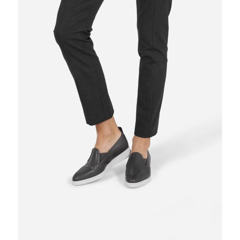 Everlane Everlane Women's Gray The Leather Street Shoe Sz 8.5 Size US 8.5 / IT 38.5 - 1 Thumbnail
