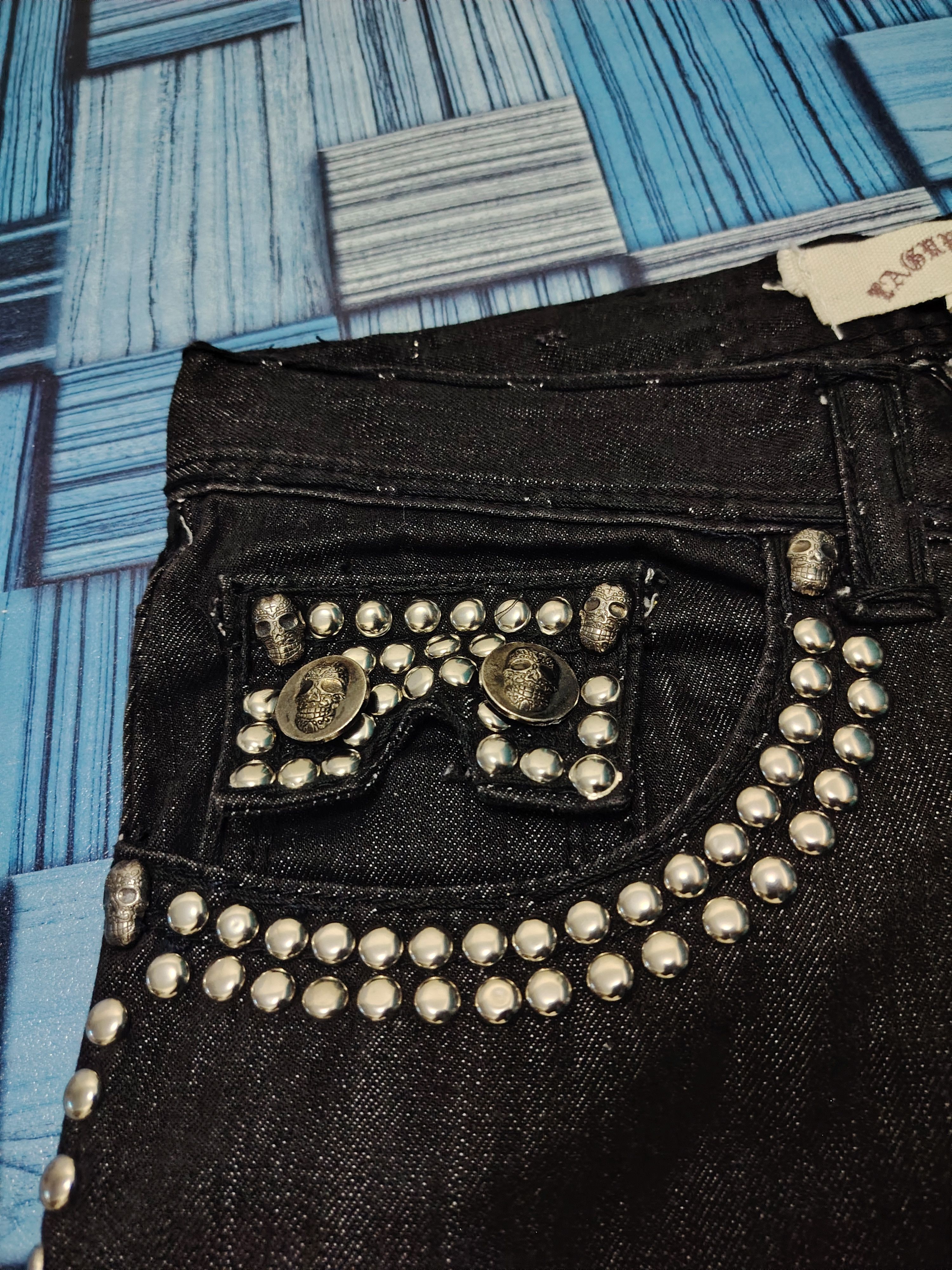 Affliction Rare! 90's Laguna Beach Crazy Jeans Button Affliction design Size US 31 - 9 Thumbnail