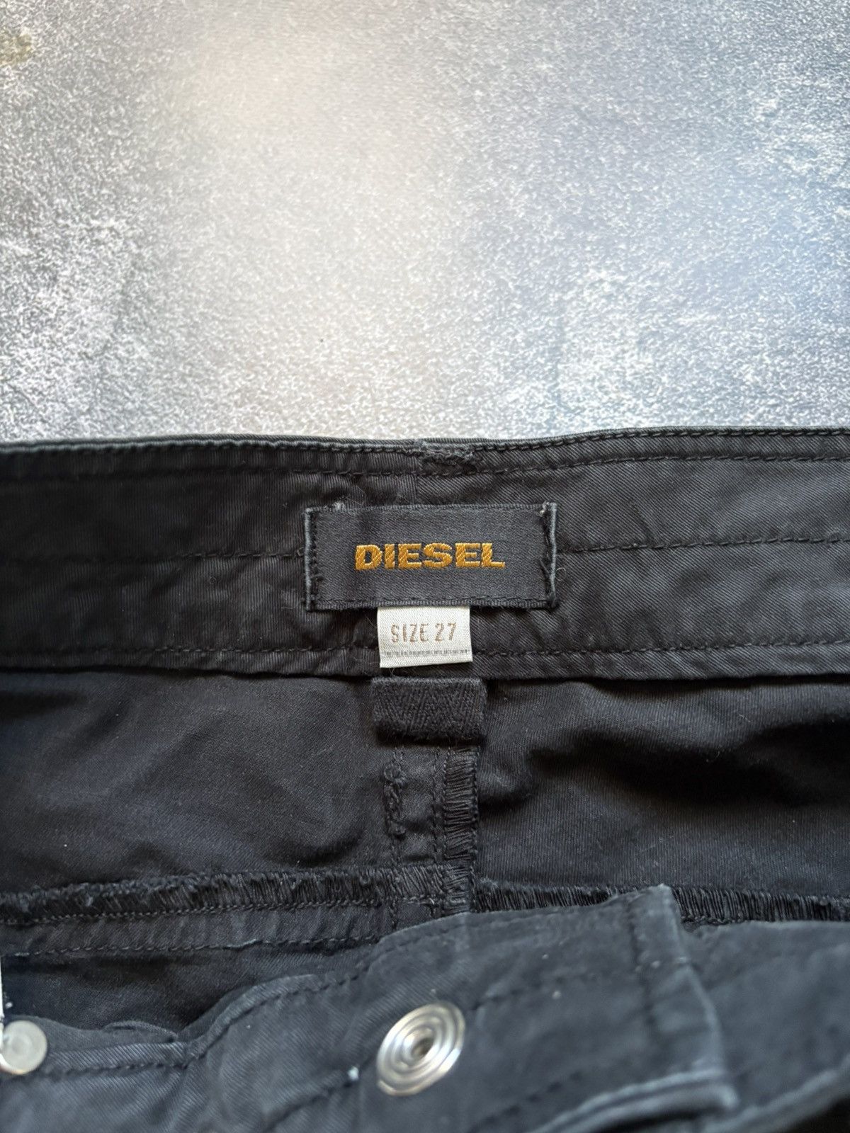 Diesel Vintage 00s Diesel Moto Biker Women’s Black Pants Rare Size 27" / US 4 / IT 40 - 8 Thumbnail