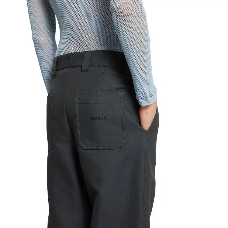 Gucci o1loc1c1225 824321 Cotton Fabric Blend Pant in Dark Blue Size US 38 / EU 54 - 3 Thumbnail
