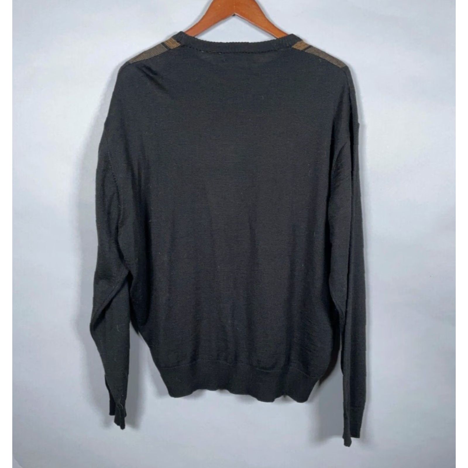 Vintage Cellinni Collezione Wool Blend Sweater Adult XL Black Textured Stripe Knit Crew Neck Pullover Mens Size US XL / EU 56 / 4 - 2 Thumbnail