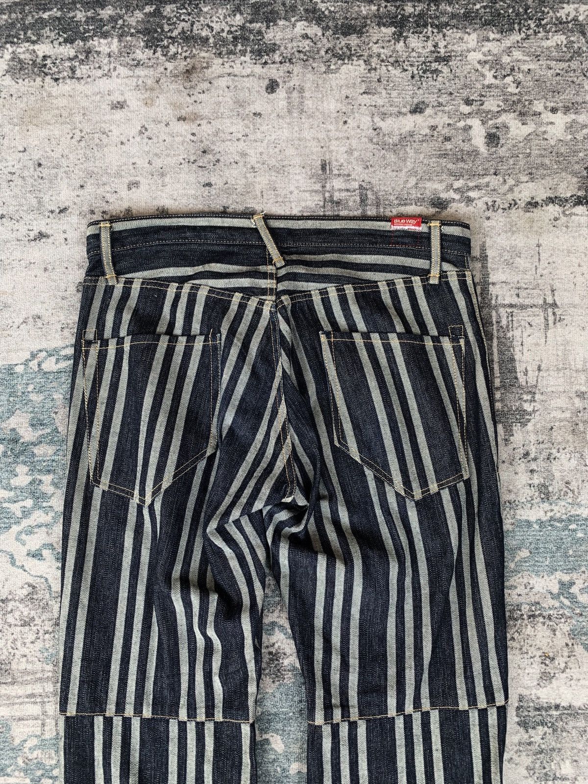 Japanese Brand Jeans blue way vintage strip Size US 34 / EU 50 - 5 Thumbnail