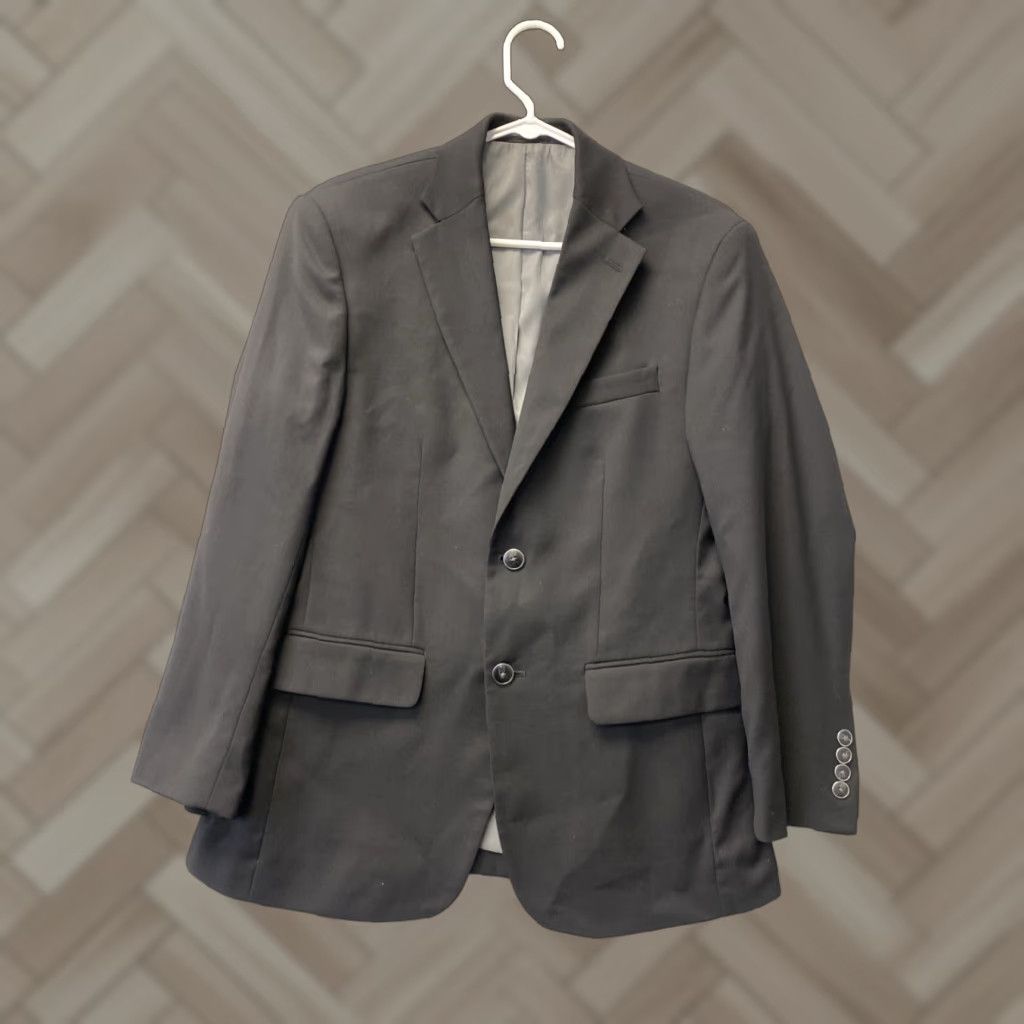 Pronto Uomo PRONTO UOMO PLATINUM mens sport coat blazer 36 Short Black Wool Polyester Notch Lapel Two-Button Regular Mens Jacket Coat Size 36R - 1 Thumbnail