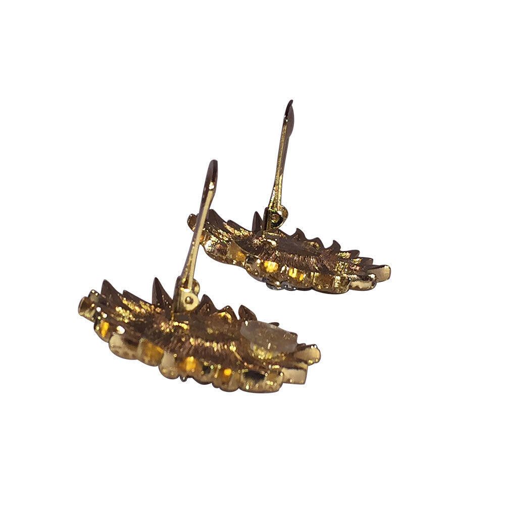 Dior Massive Christian Dior Flower Rhinestone Earrings Size ONE SIZE - 3 Thumbnail