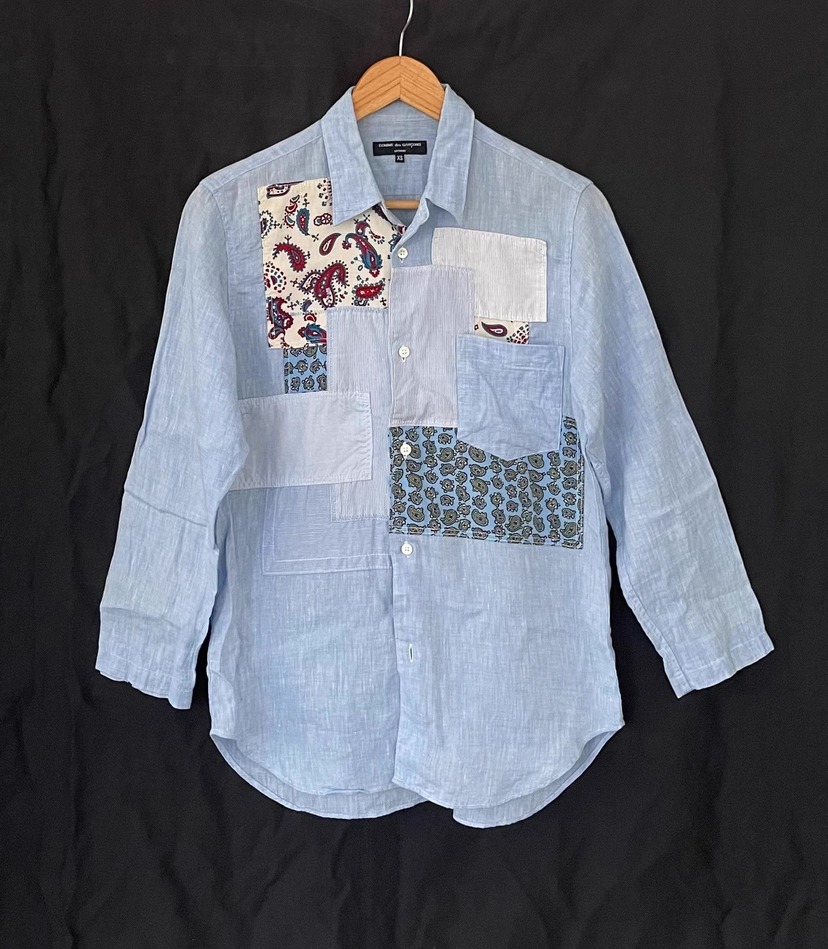 Comme des Garcons Comme des Garçons Homme Linen Patchwork Shirt Ｑ21 Size US XS / EU 42 / 0 - 1 Thumbnail