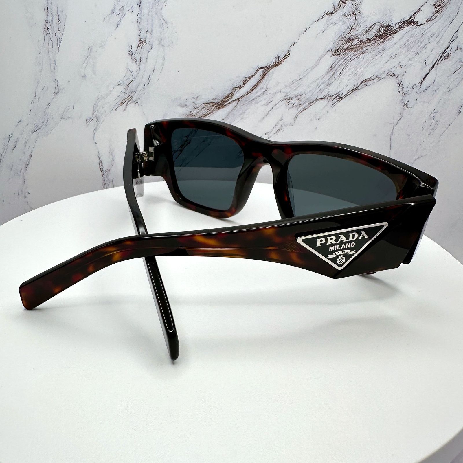 Prada New PRADA Sunglasses Brown Root Tortoise Square Plaque Logo Size ONE SIZE - 15 Thumbnail