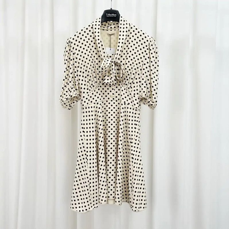 Miu Miu Miu Miu Polka Dot Midi Dress for Summer 0089 Size L / US 10 / IT 46 - 1 Thumbnail