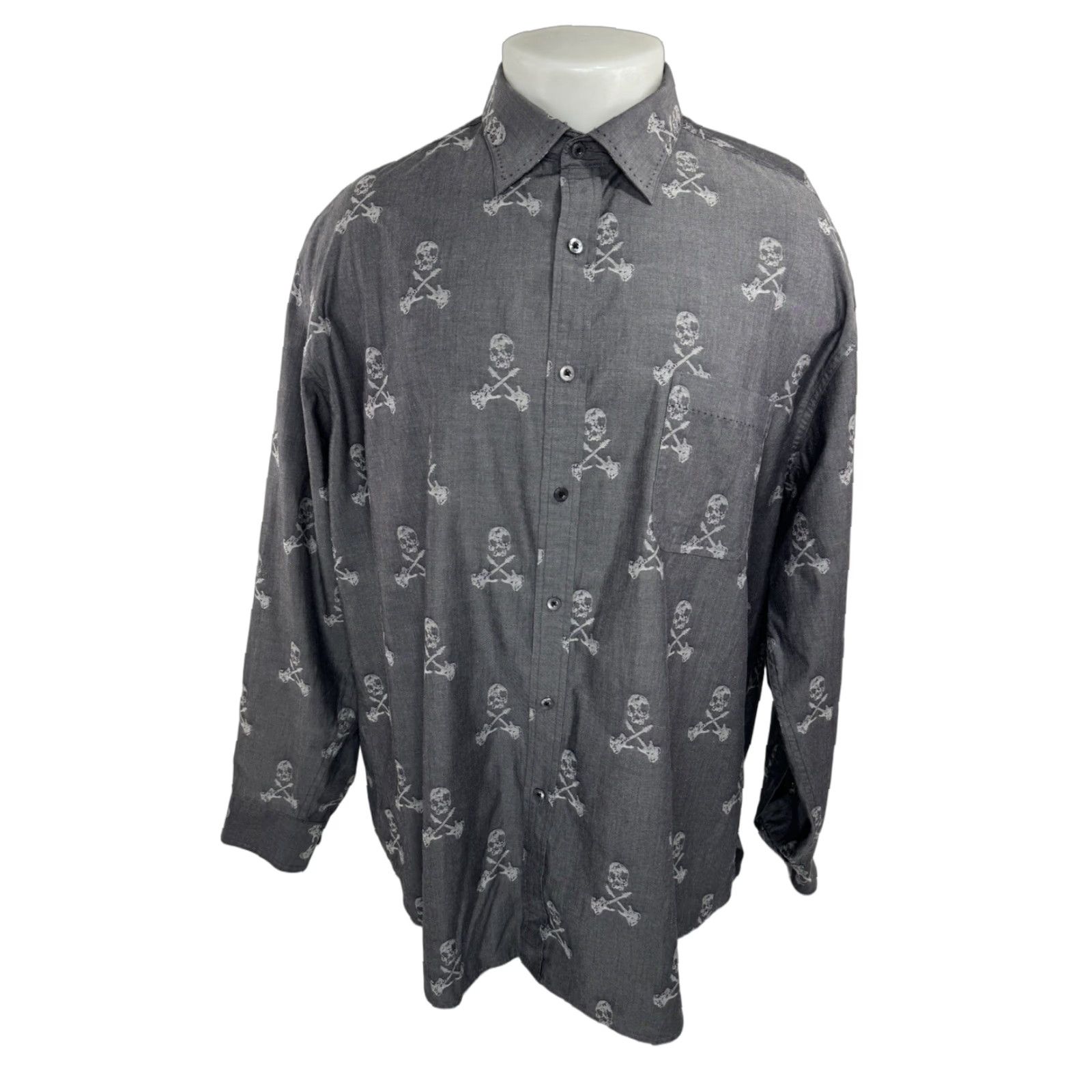 Nat Nast NAT NAST - SKULL & GUITAR CROSSBONES Rock & Roll Mens XL Shirt Size US XL / EU 56 / 4 - 1 Thumbnail