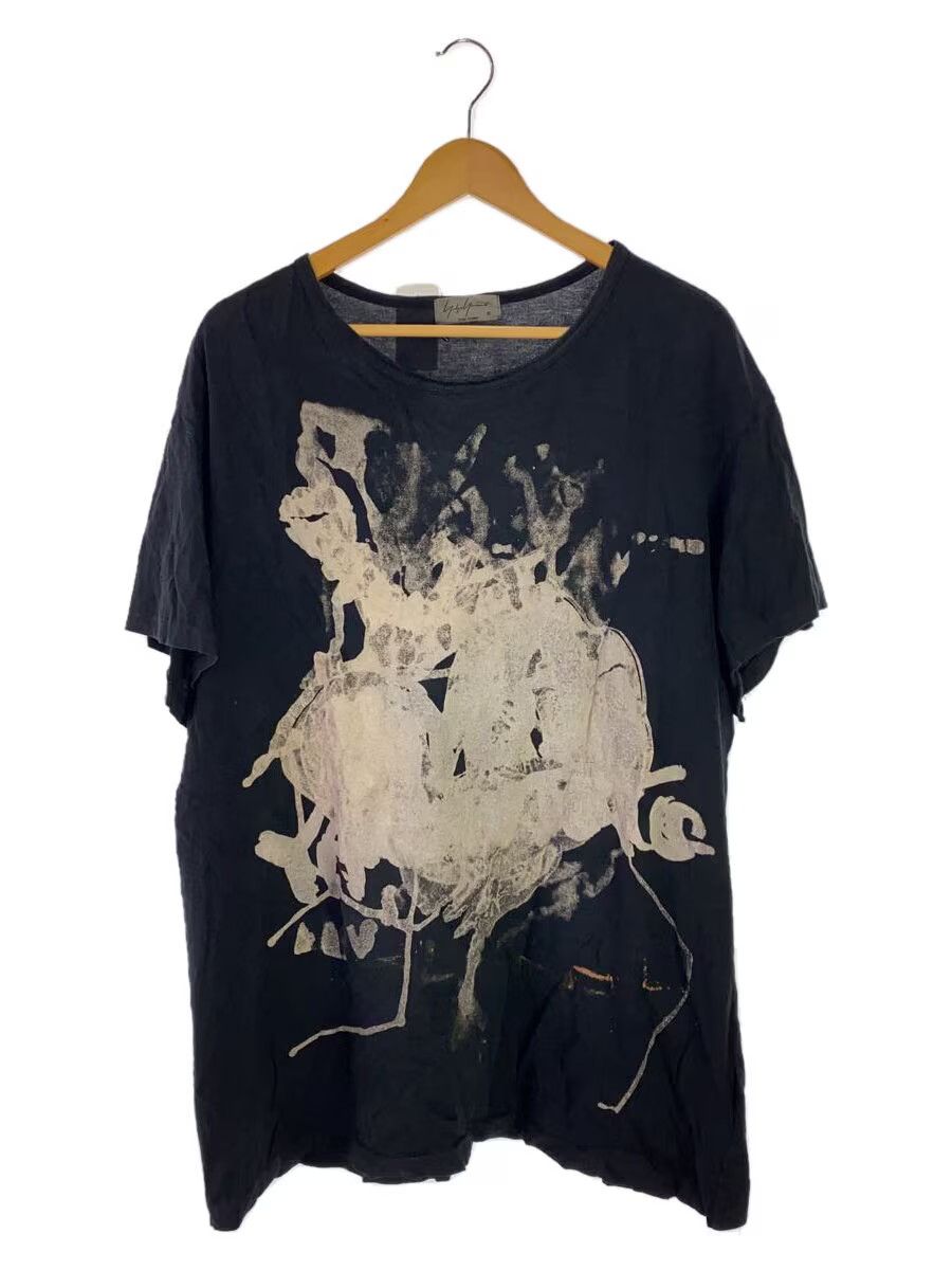 yohji yamamoto POUR HOMME 3/--/BLK print T-shirt
