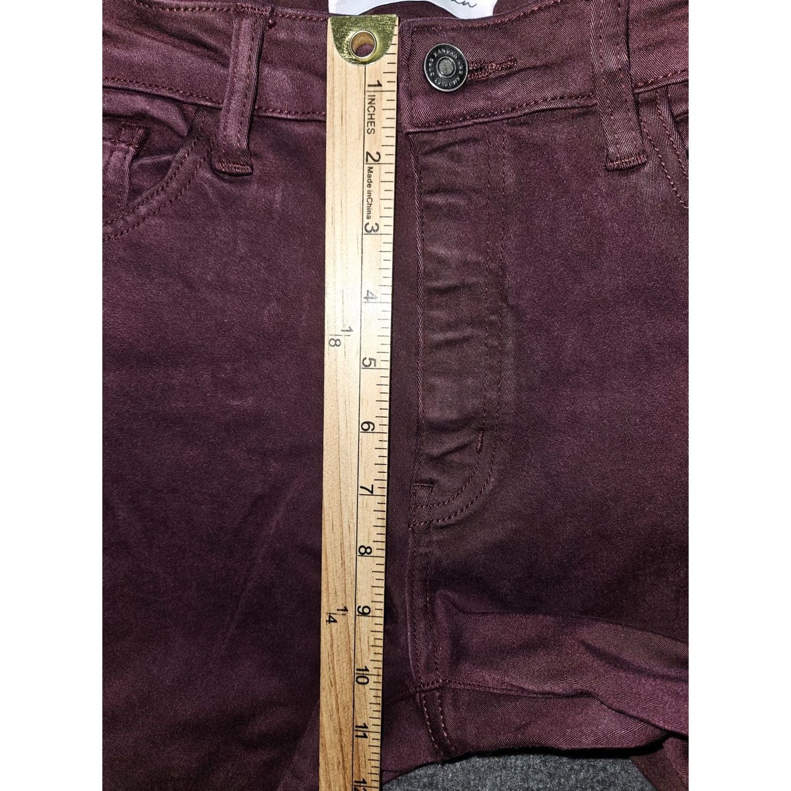 Vintage VINTAGE: No KanCan Jeans Womens 31 Burgundy Mid Rise Skinny Stretch Denim KCS9008BURG-SF Size 24" / US 00 / IT 34 - 5 Thumbnail