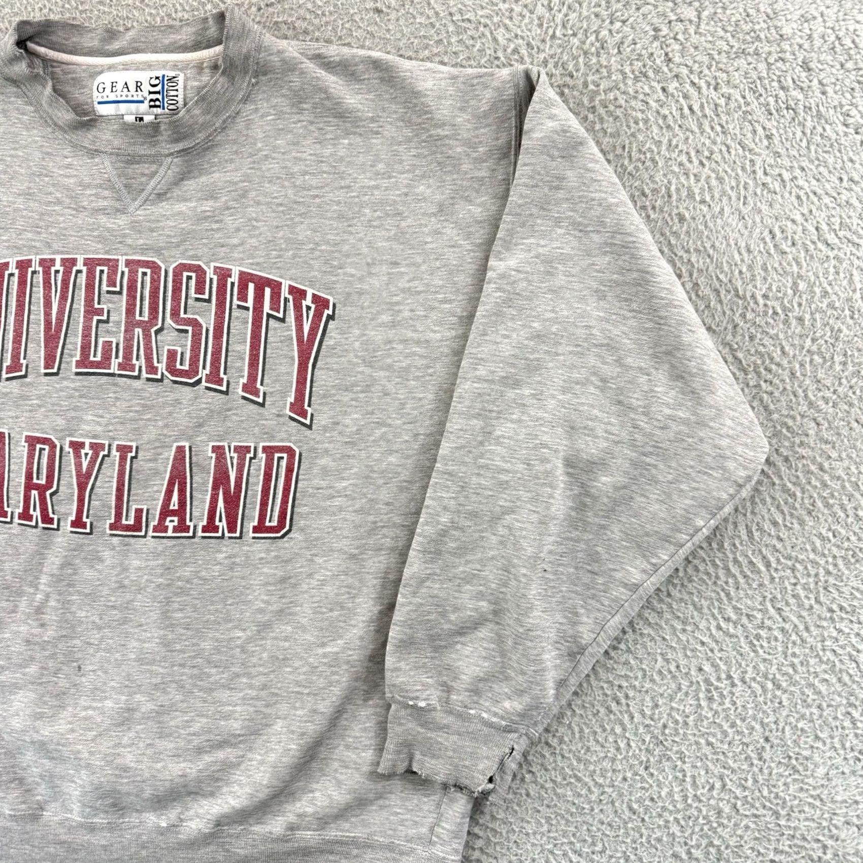 Vintage VINTAGE Gear For Sports Sweatshirt Mens Large Gray USA 90s University of Maryland Basketball Crew Neck Pullover Logo Graphic Print All Seasons Size US L / EU 52-54 / 3 - 5 Thumbnail