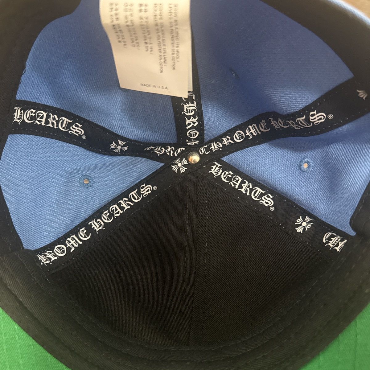 Chrome Hearts “LOVE YOU” Fitted Hat Baby Blue Size 30 - 5 Thumbnail