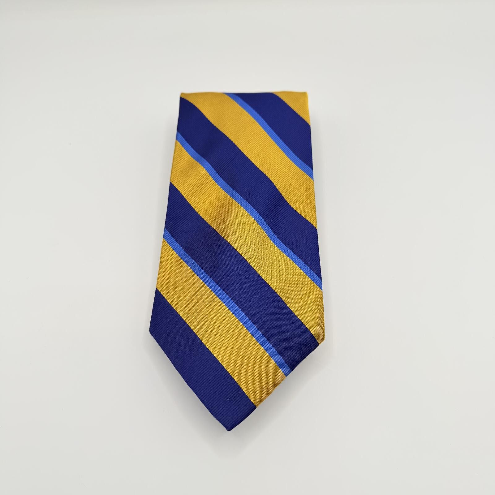 Brooks Brothers Brooks Brothers Tie Men's Blue Gold Stripe 100% Silk Size ONE SIZE - 2 Thumbnail
