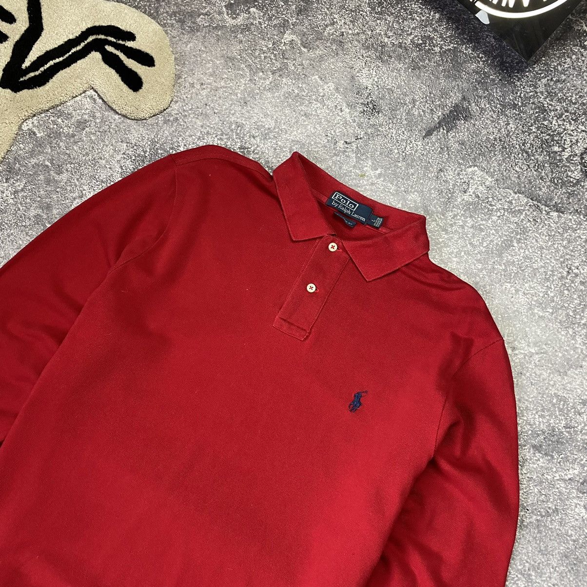 Vintage Vintage Polo Ralph Lauren Small logo basic Longsleeve polo Size US L / EU 52-54 / 3 - 3 Thumbnail