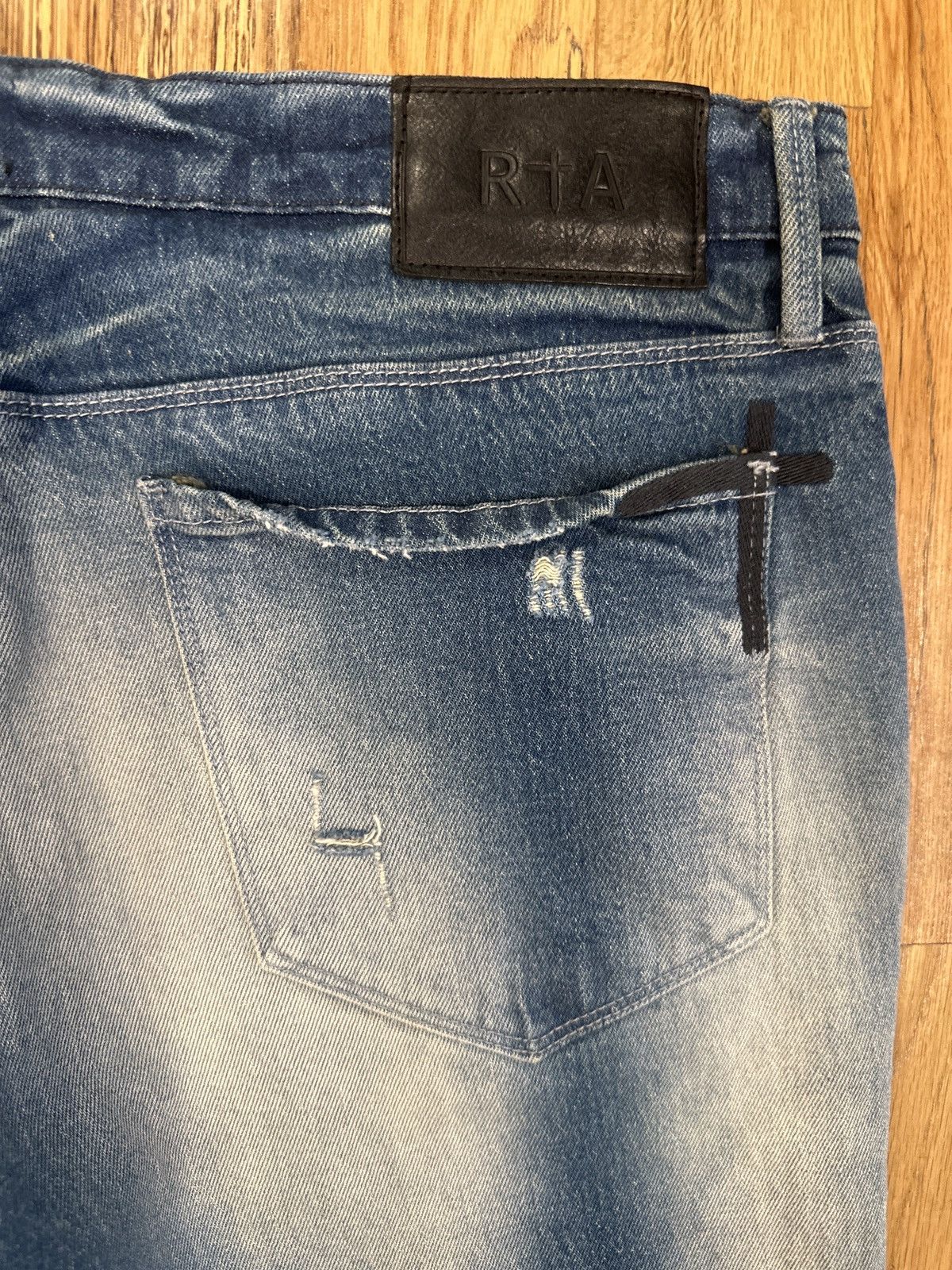Rta RTA Small White Spell Dark Blue Washed Denim Jeans Size 38 Size US 38 / EU 54 - 4 Thumbnail
