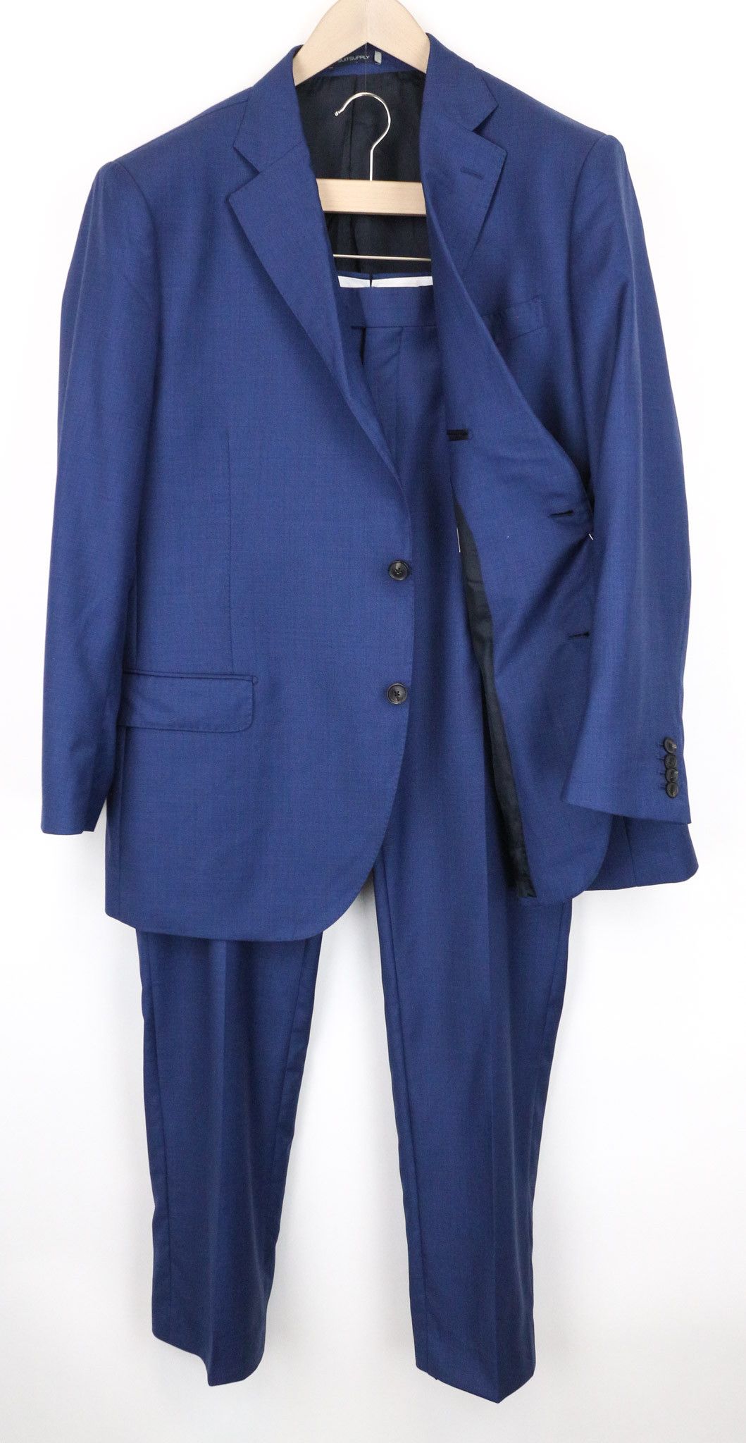 Suitsupply LAZIO UK50S Blue Wool S110s Slim Suit 75081 Size 50S - 1 Thumbnail