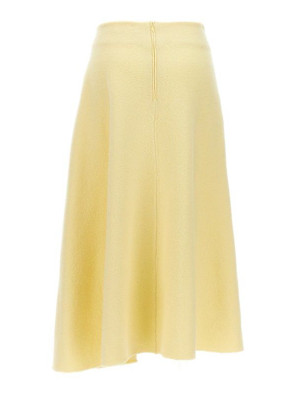 Jil Sander o1y1025 Midi Skirt in Yellow Size 30" / US 8 / IT 44 - 2 Thumbnail