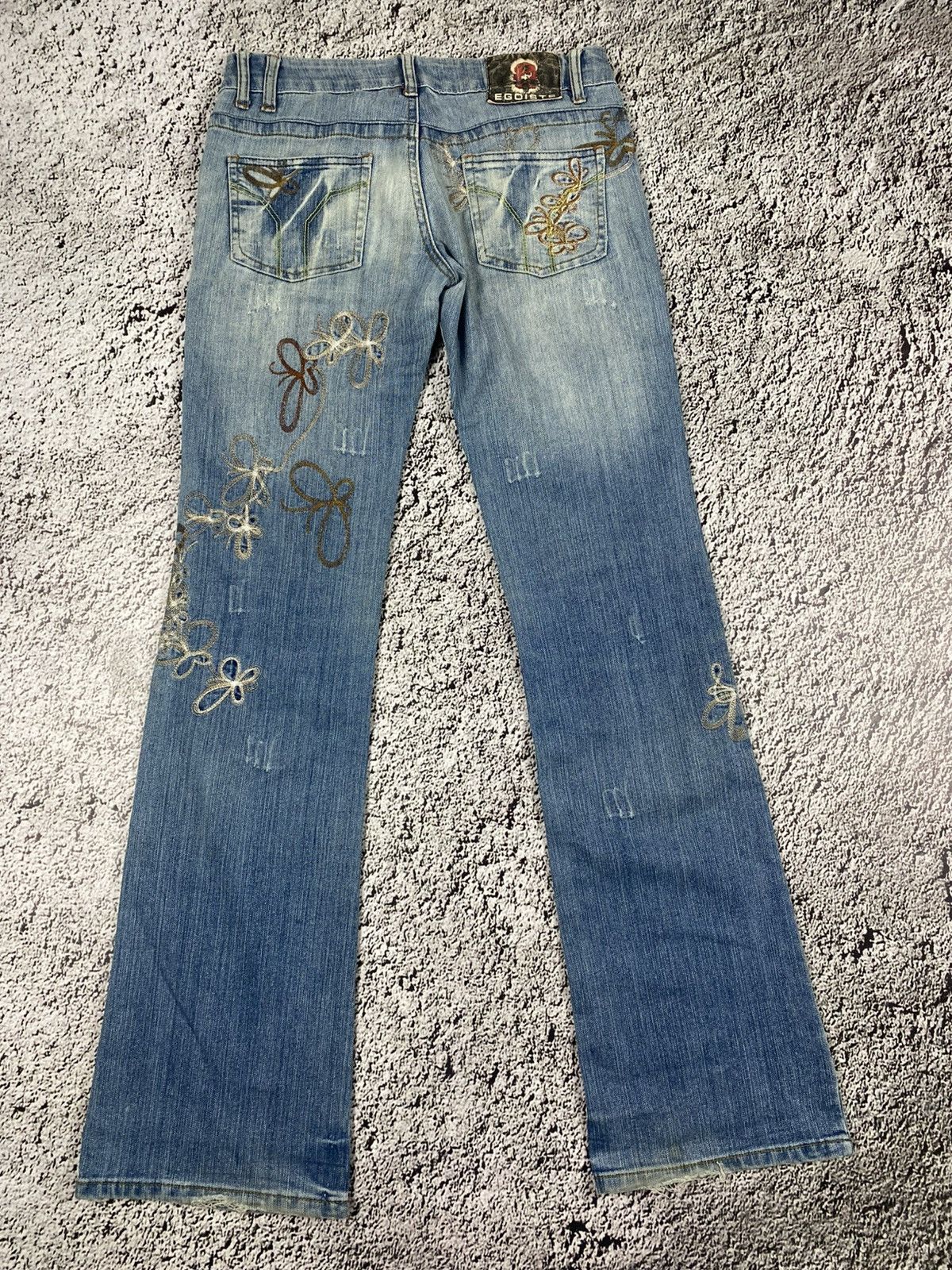 Vintage Vintage Y2K 00s flared faded lowrise jeans streetwear style Size 27" / US 4 / IT 40 - 4 Thumbnail