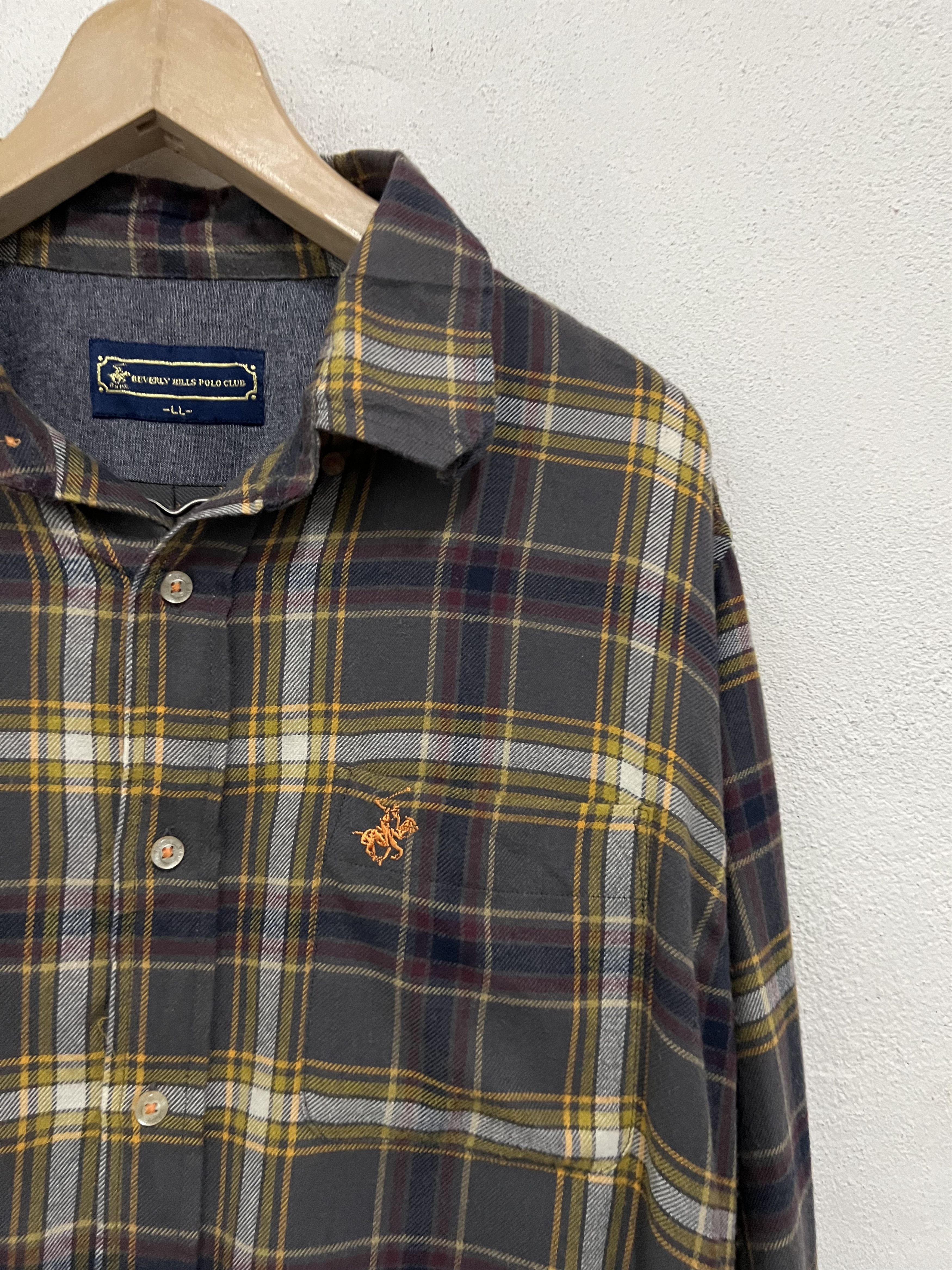 Vintage Beverly Hill Polo Club Plaid Tartan Flannel Shirt Jacket Size US L / EU 52-54 / 3 - 3 Thumbnail