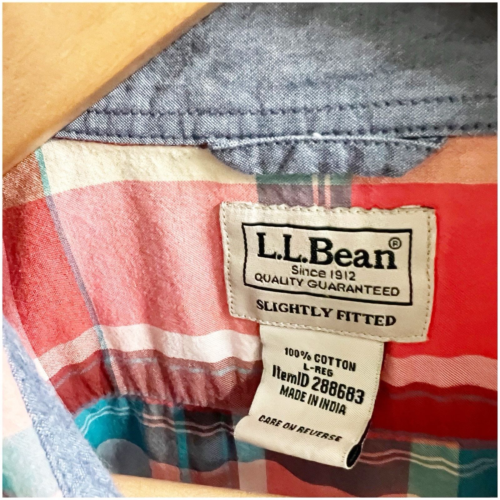 L.L. Bean L.L. Bean Men’s Vintage Plaid Button Down Short Sleeve Size L / US 10 / IT 46 - 6 Thumbnail