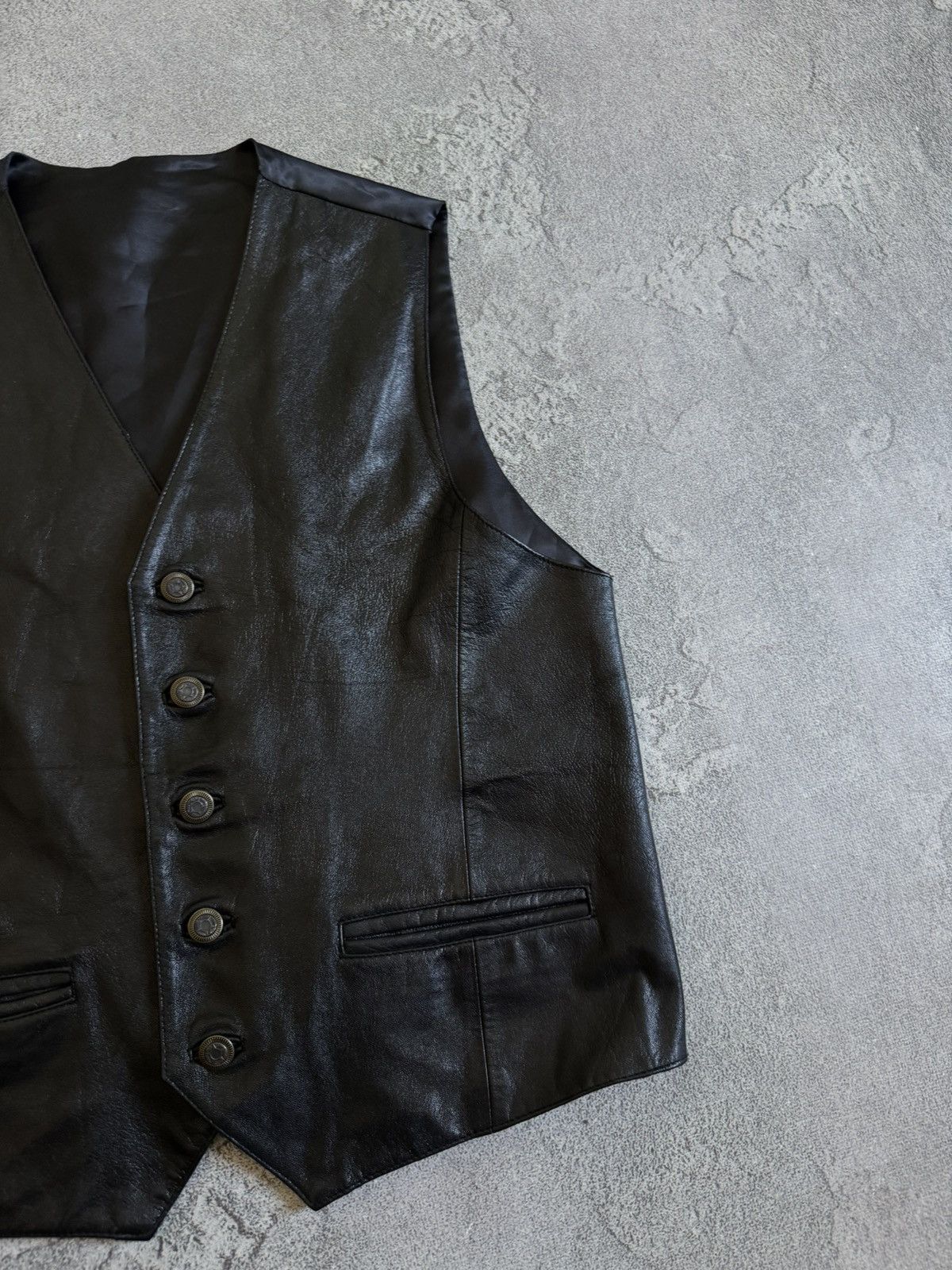 Genuine Leather Retro leather vest S/size vintage western style avantgarde Size US S / EU 44-46 / 1 - 3 Thumbnail