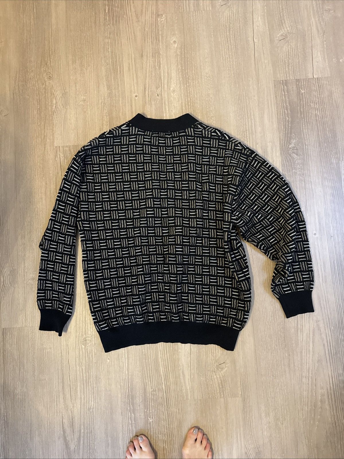 Edifice Japan 417 Edifice Black Patterned Cardigan (Size Large) Size US L / EU 52-54 / 3 - 5 Thumbnail