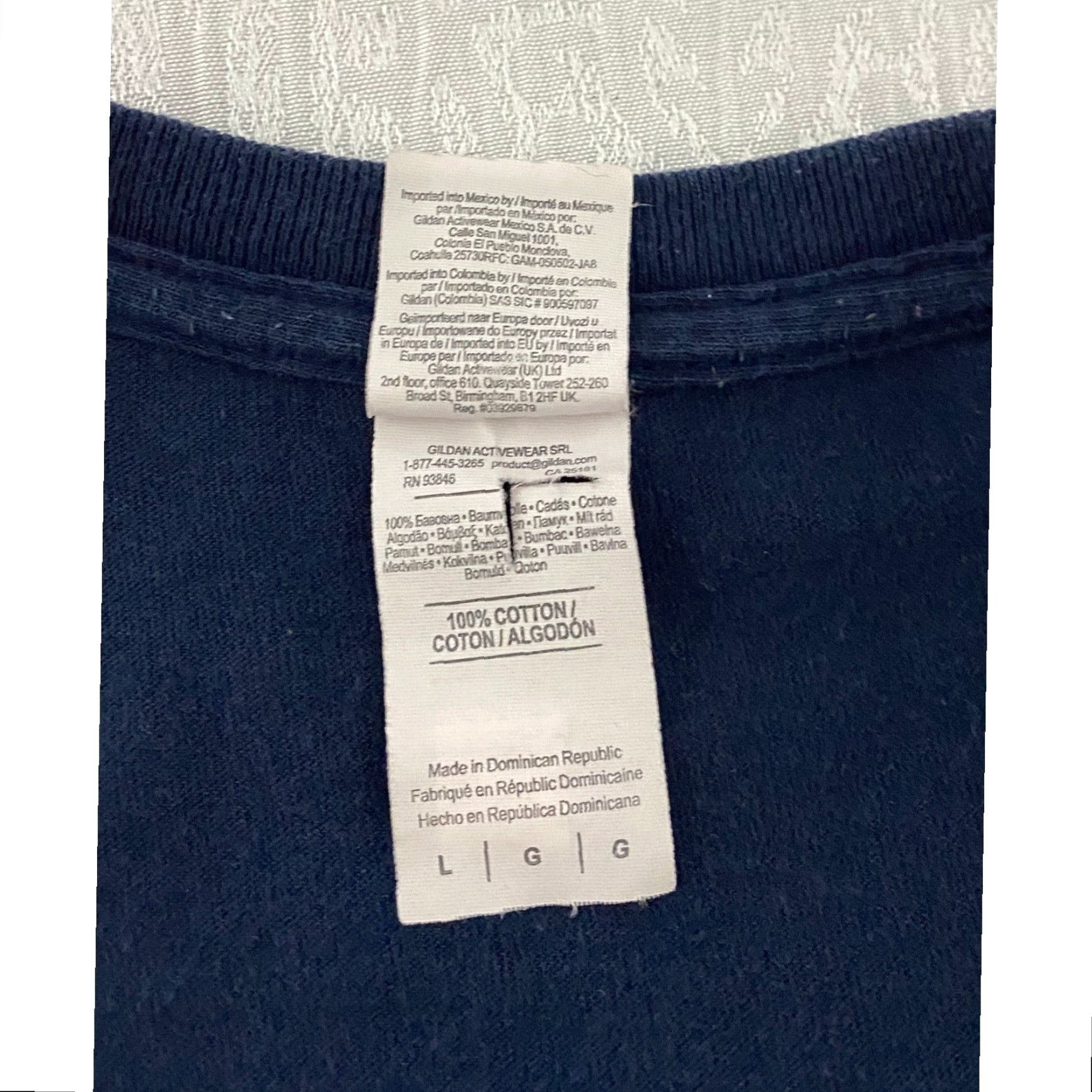 Gildan Gildan Heavy Cotton T Shirt Mens L Navy Blue Graphic San Antonio Texas City Logo Crew Neck Short Sleeve Cotton Jersey Size US L / EU 52-54 / 3 - 5 Thumbnail