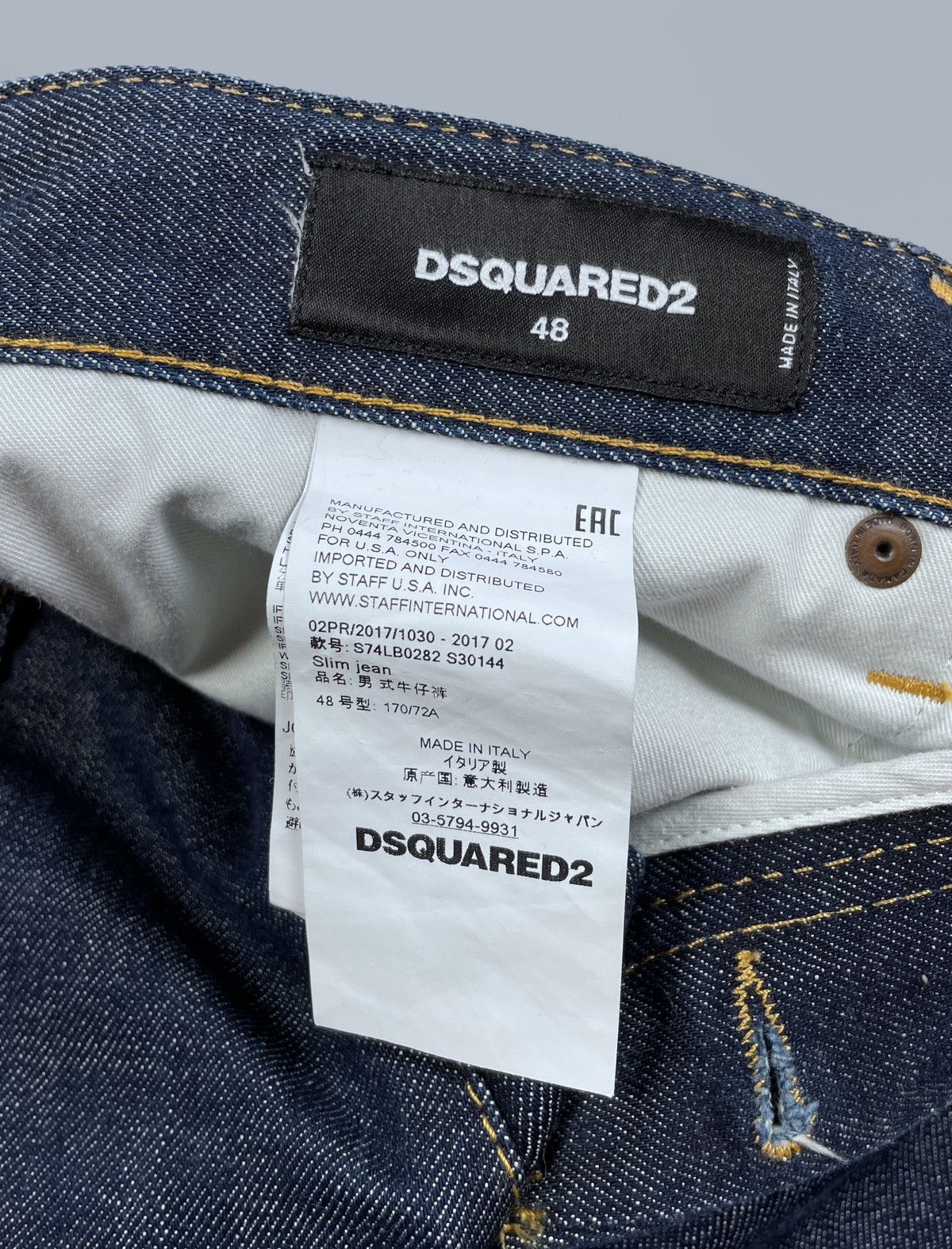 Dsquared2 DSQUARED2 Raw Indigo Denim Slim Jean Pants Size 48 Italy Size US 34 / EU 50 - 9 Thumbnail