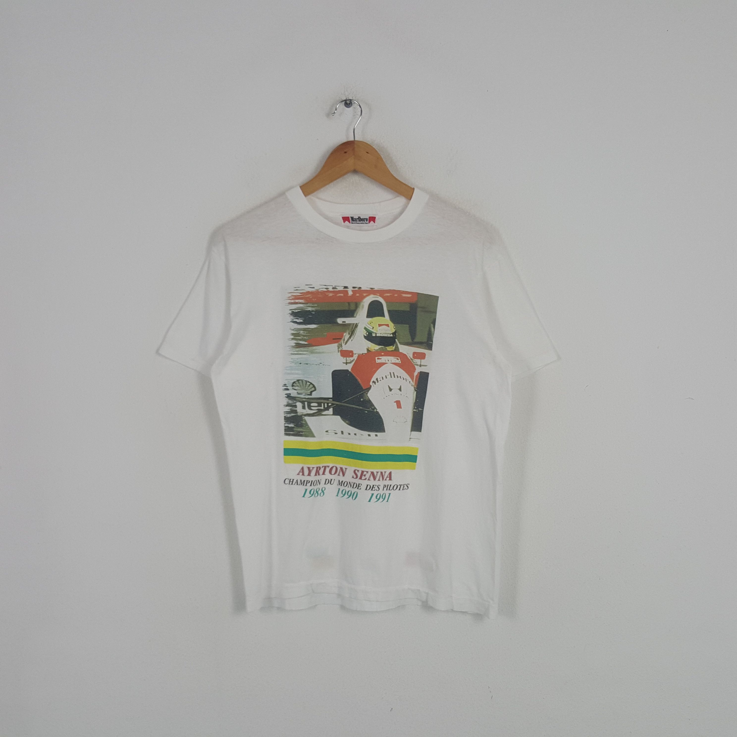 90s Ayrton Senna F1 フォト　Tシャツ Marlboro Limited Ayrton Senna V1 Vintage 90s Racing T-shirt, Gift for
