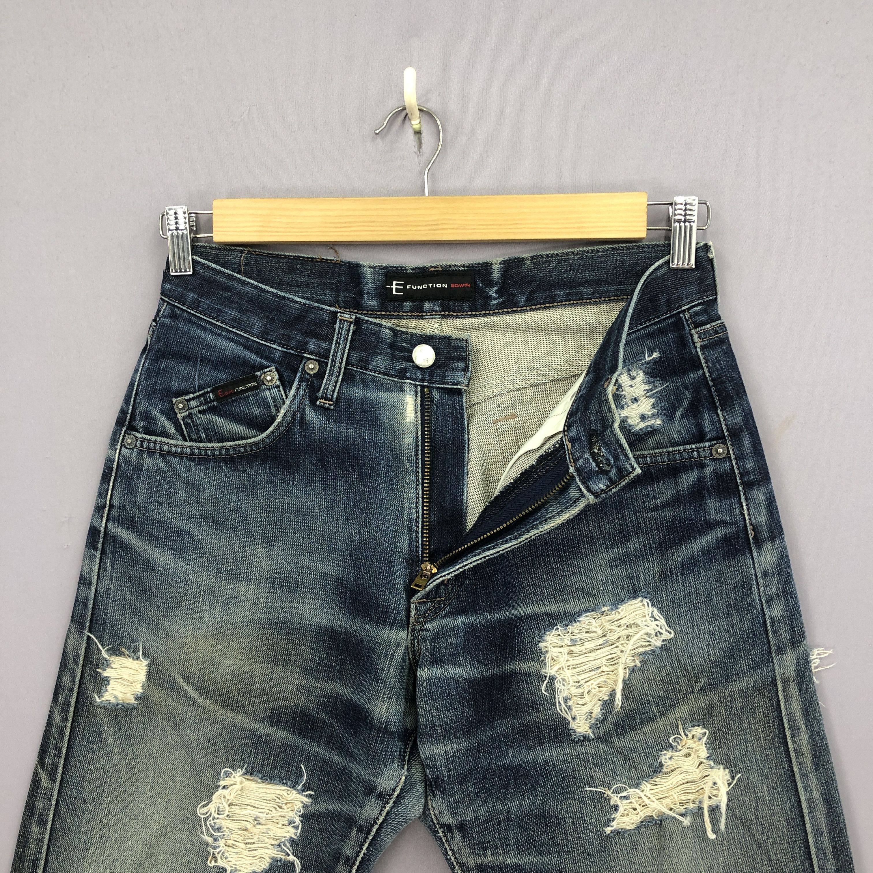 Japanese Brand Vintage 90s Edwin E Function Jeans Distressed Denim GF30270 Size 28" / US 6 / IT 42 - 5 Thumbnail