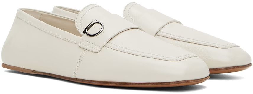 Salvatore Ferragamo o1s1rm0924 Gancini Ornament Loafers in White Size US 11.5 / EU 44-45 - 4 Thumbnail