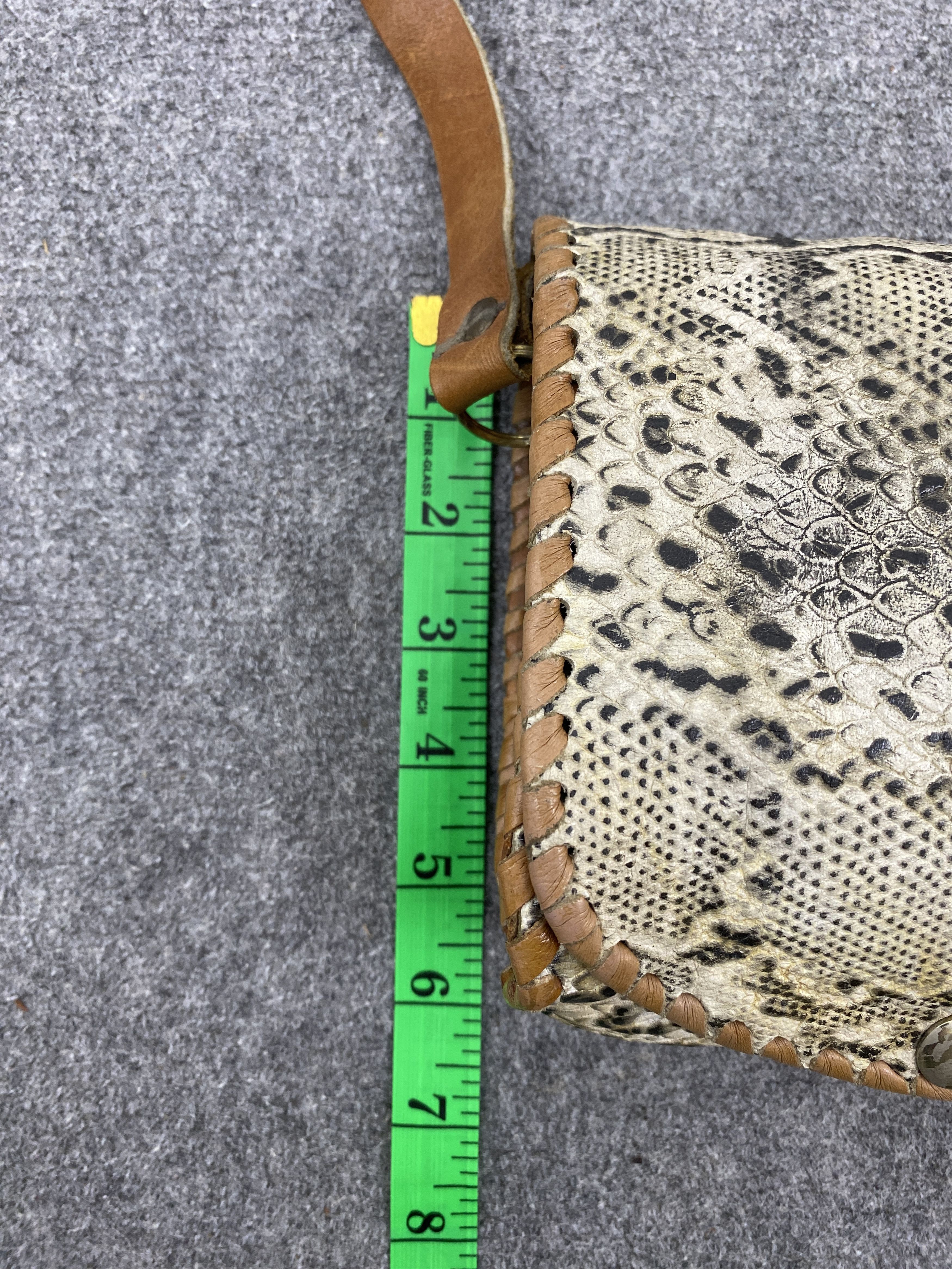 Japanese Brand Vintage Python Snake Leather Sling BAG Size ONE SIZE - 8 Thumbnail