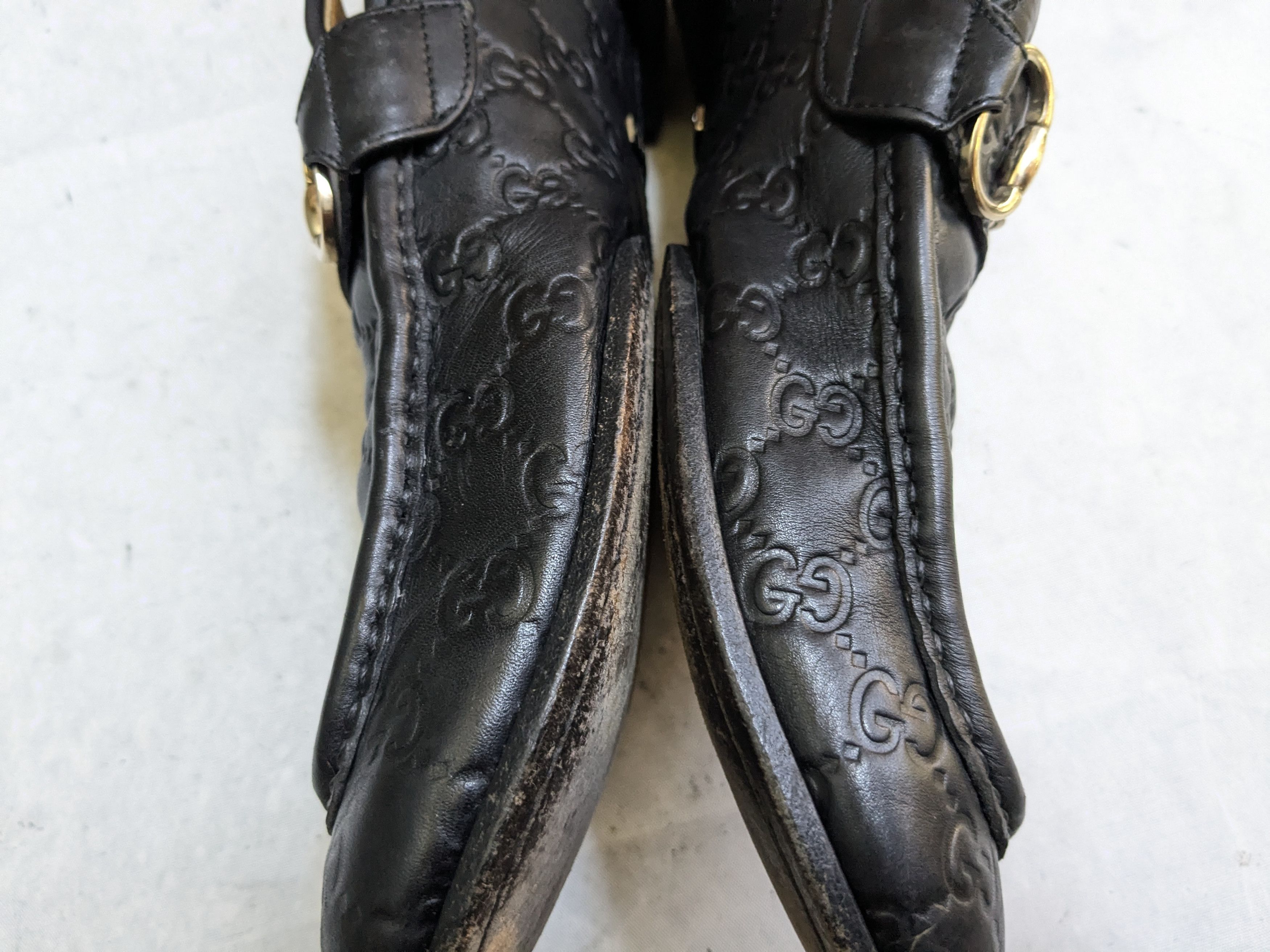 Gucci Gucci Horsebit Loafers Black 12 Leather Monogram Logo GG Size US 12 / EU 45 - 9 Thumbnail