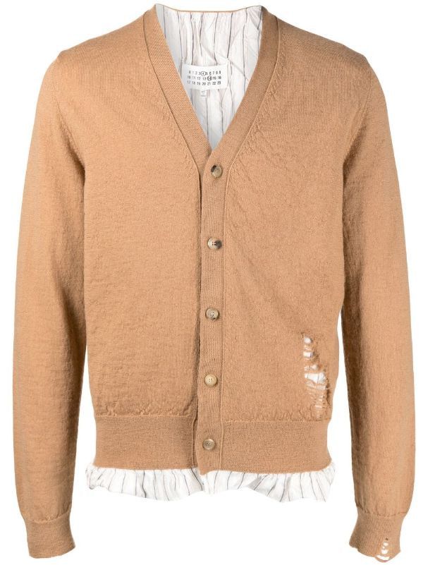 image of Maison Margiela O1W1Db10324 Cardigans In Camel, Men's (Size Large)