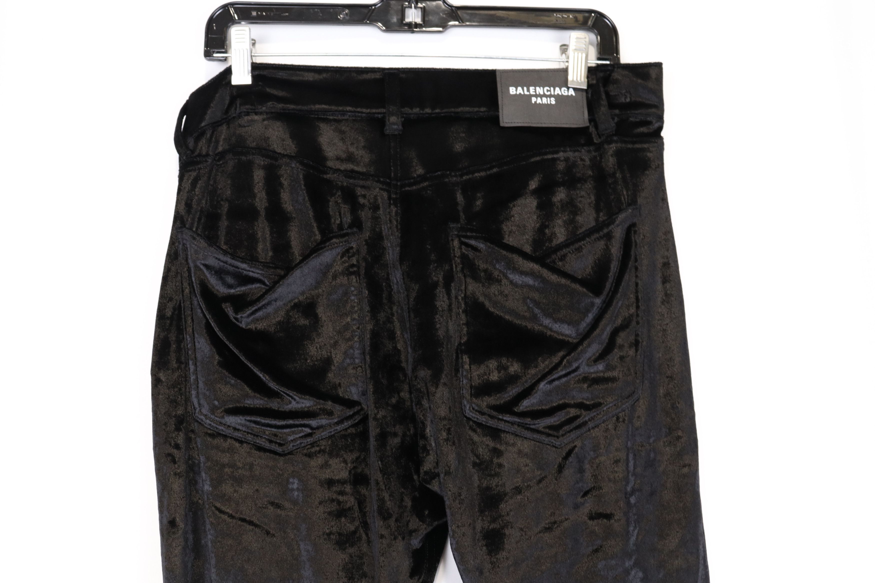 Balenciaga o1rshd10124 Velvet Pants in Black Size US 32 / EU 48 - 6 Thumbnail