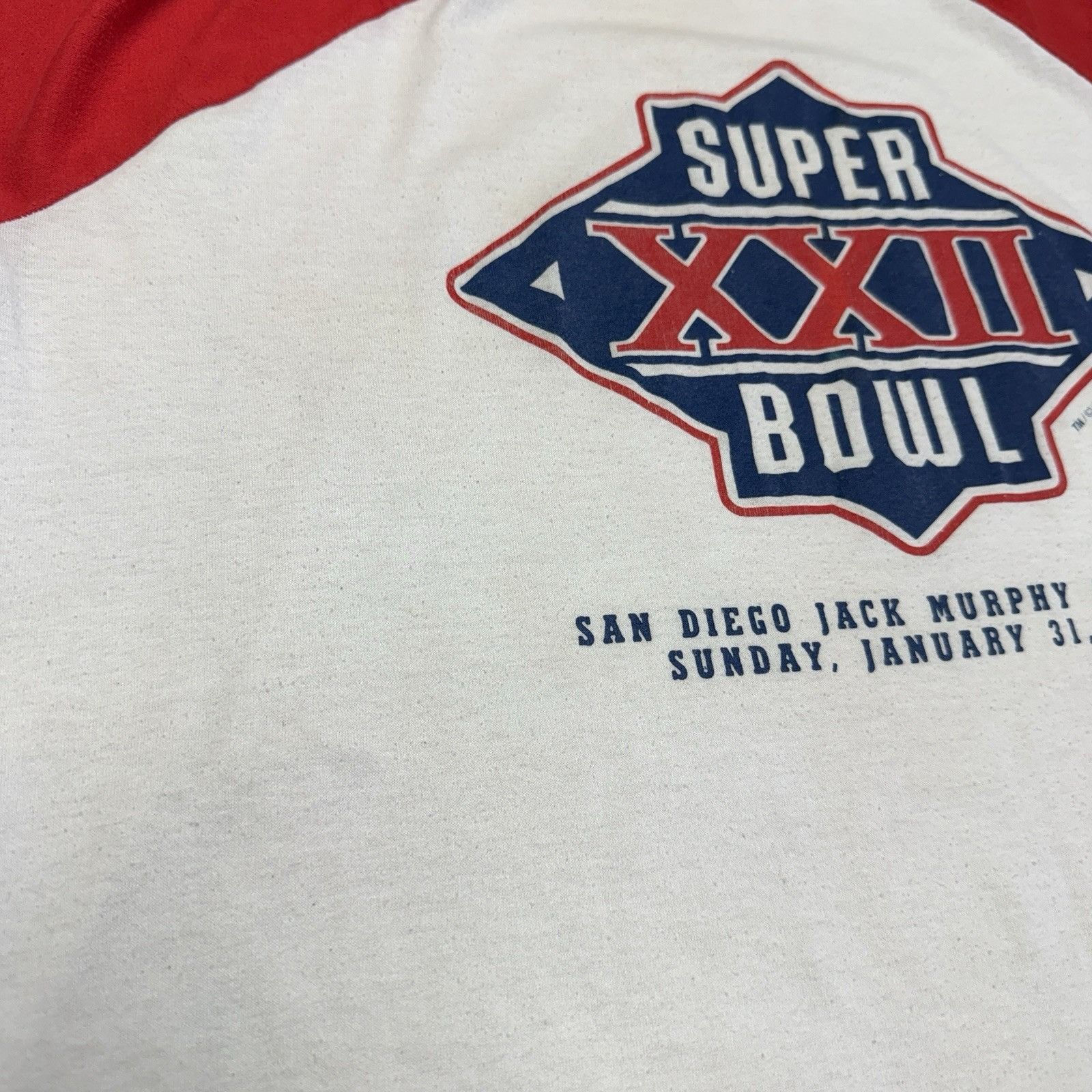 Trench USA Vintage 80s Super Bowl XXII T Shirt Mens XL Trench 3/4 Sleev Size US XL / EU 56 / 4 - 5 Thumbnail