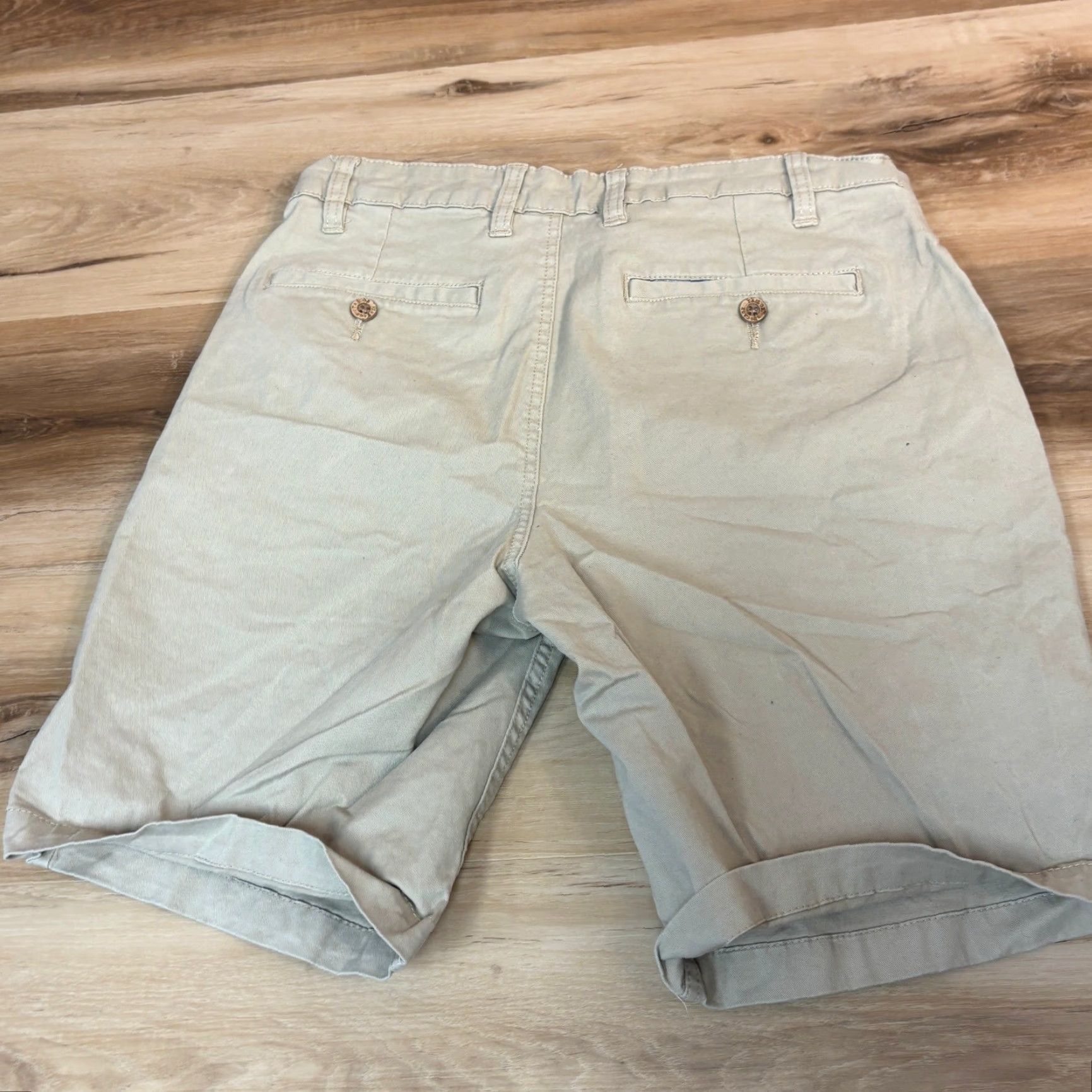 Vintage Tailor Vintage Shorts Mens 31 Beige Slim Fit 9 Inch Inseam Chino Short Size US 31 - 6 Thumbnail