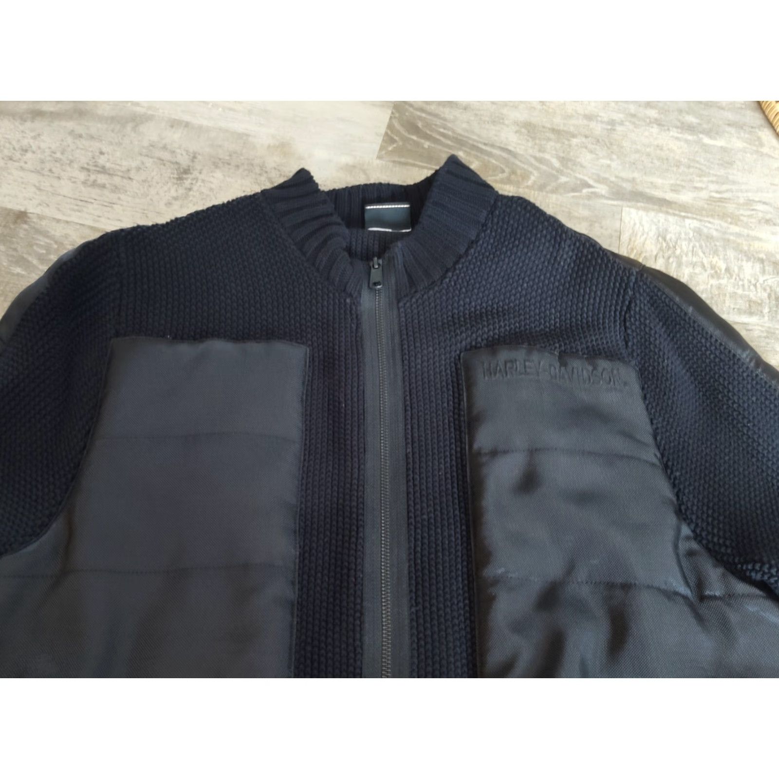 Harley Davidson VINTAGE Harley Davidson Sweater Full Zip Men’s L Black Casual Motorcycle 90s Size US L / EU 52-54 / 3 - 3 Thumbnail