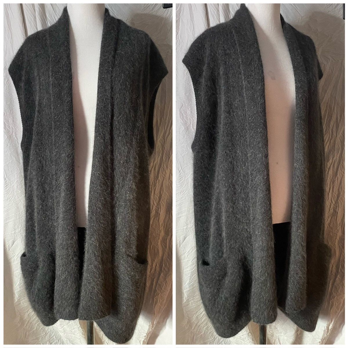 Vintage Rafella, Vintage, Charcoal, Mohair, Sleeveless Vest/Cardigan Size M / US 6-8 / IT 42-44 - 2 Thumbnail