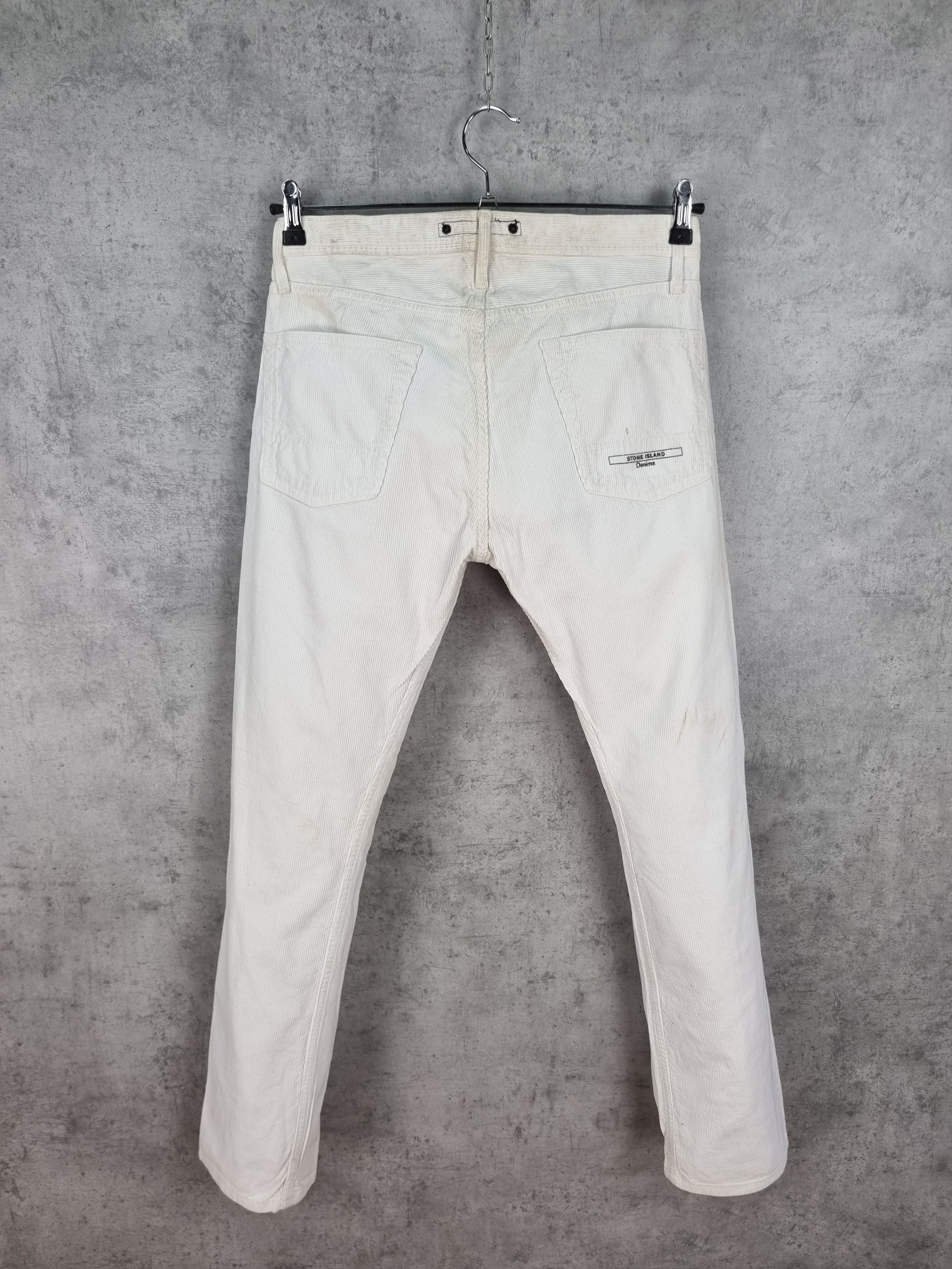 Stone Island × Vintage Dirty Corduroy Stone Island White Slim Fit Pants Size US 31 - 2 Thumbnail