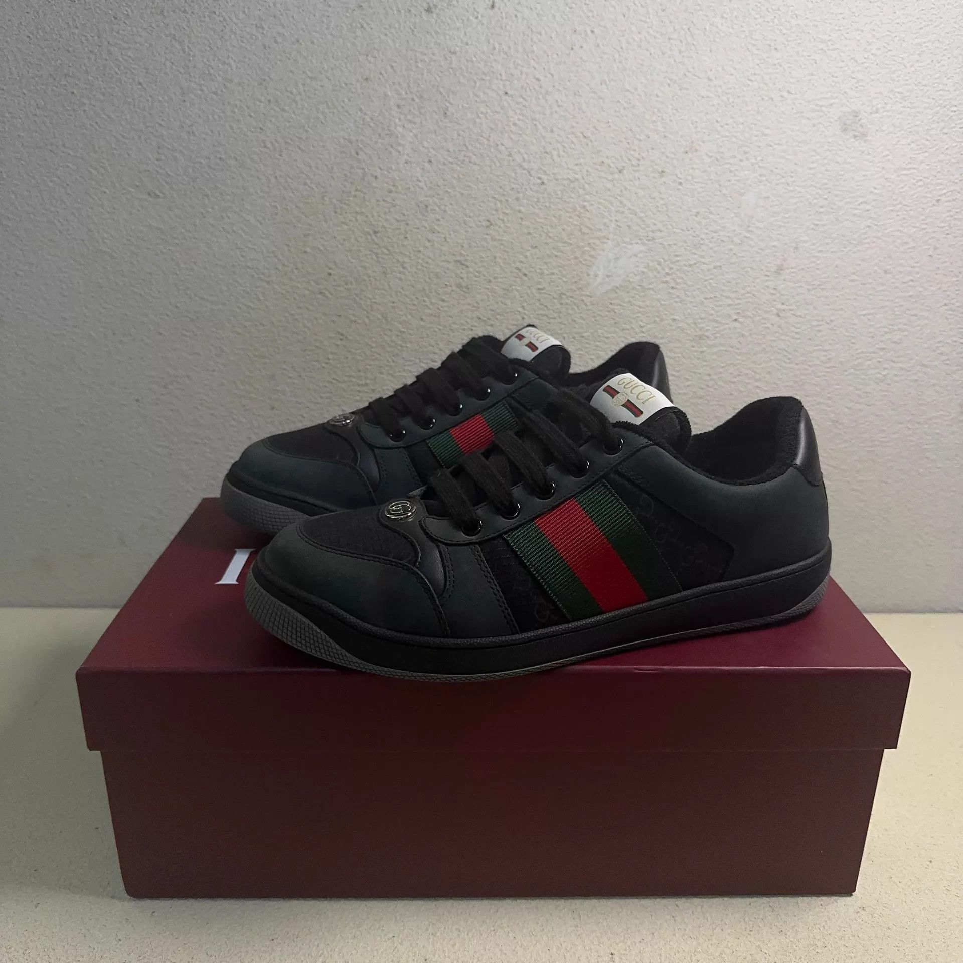 Gucci GUCCI Screener Men's Black Canvas Low Top Sneaker Size US 8 / EU 41 - 1 Thumbnail
