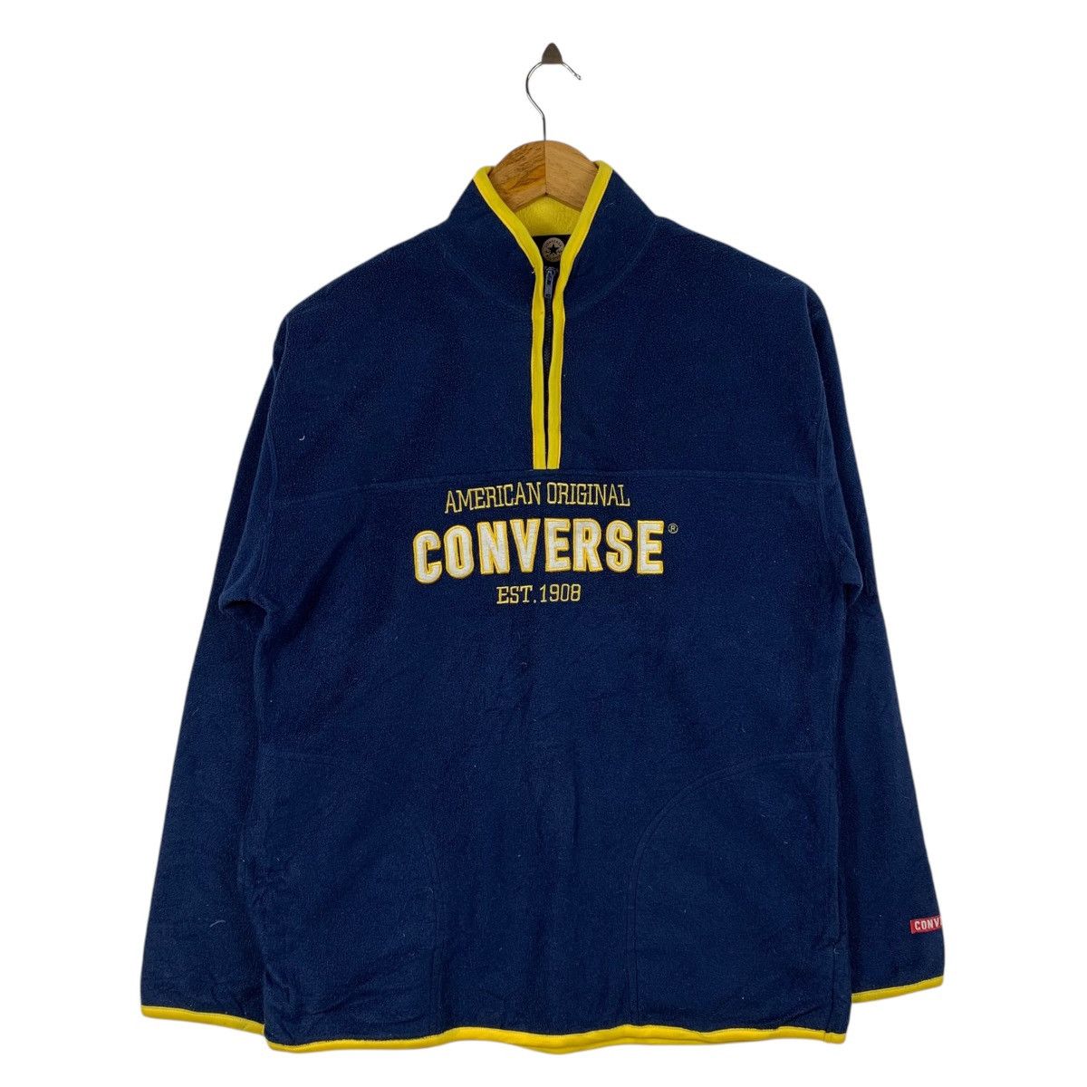 CONVERSE Streetwear Big Logo Half Zipper Pullover Jumper