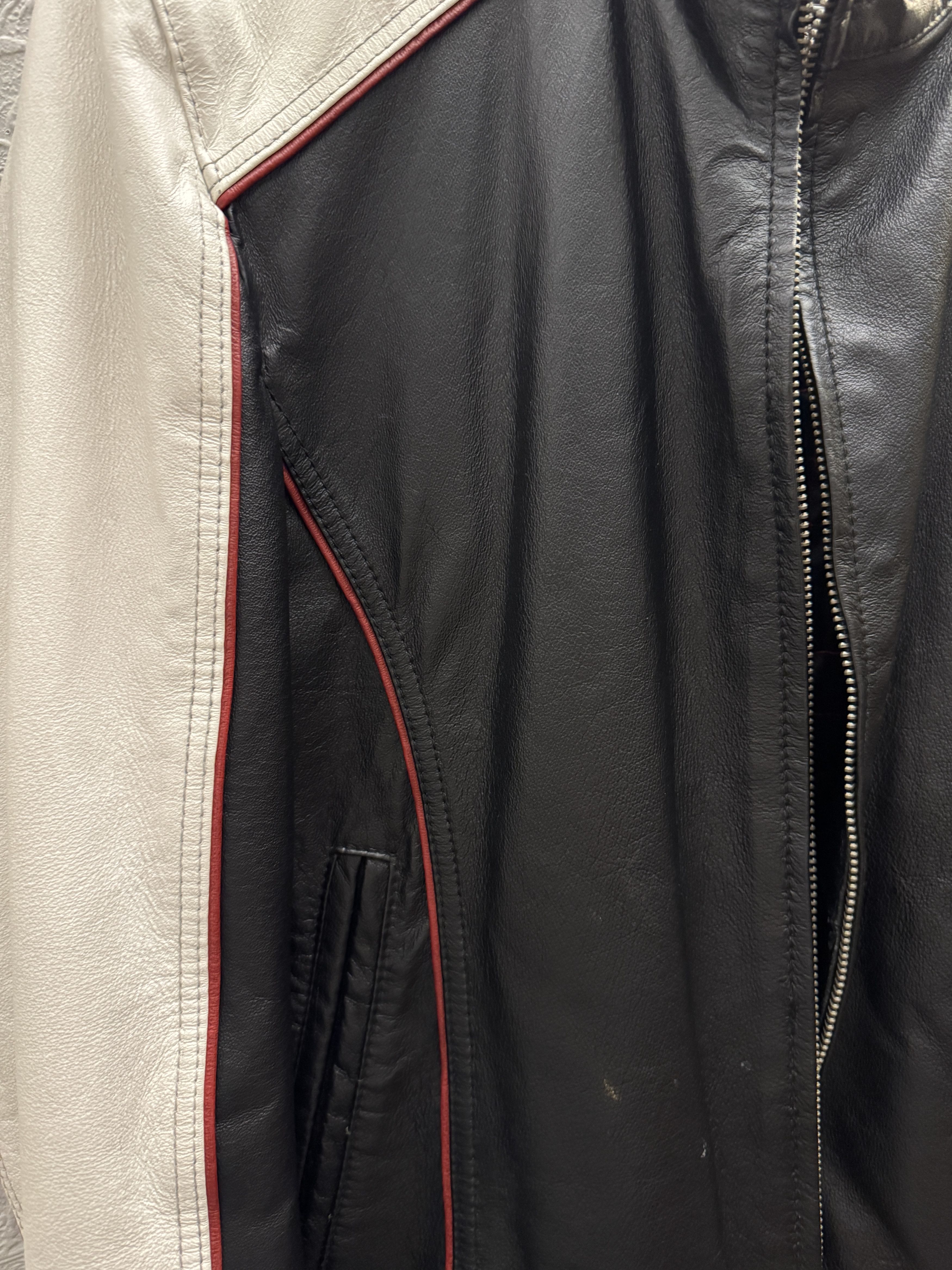 Wilsons Leather Vintage Wilsons leather sporty red white and black jacket Size M / US 6-8 / IT 42-44 - 3 Thumbnail
