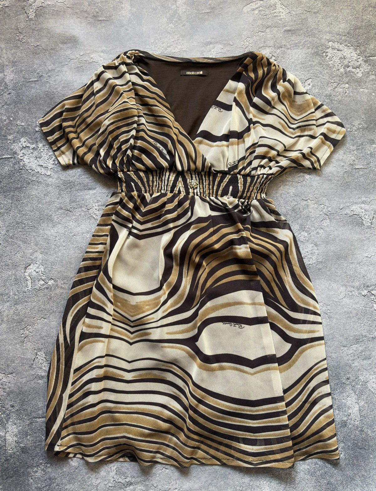Roberto Cavalli Vintage Roberto Cavalli Printed Logo Luxury Dress Size L Size L / US 10 / IT 46 - 1 Thumbnail