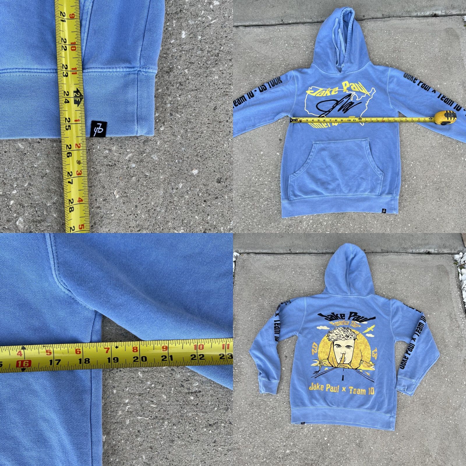 Doublet VINTAGE Jake Paul Hoodie Sweatshirt Men Small Blue 2018 American Tour Graphic Pullover All Seasons Size US S / EU 44-46 / 1 - 8 Thumbnail