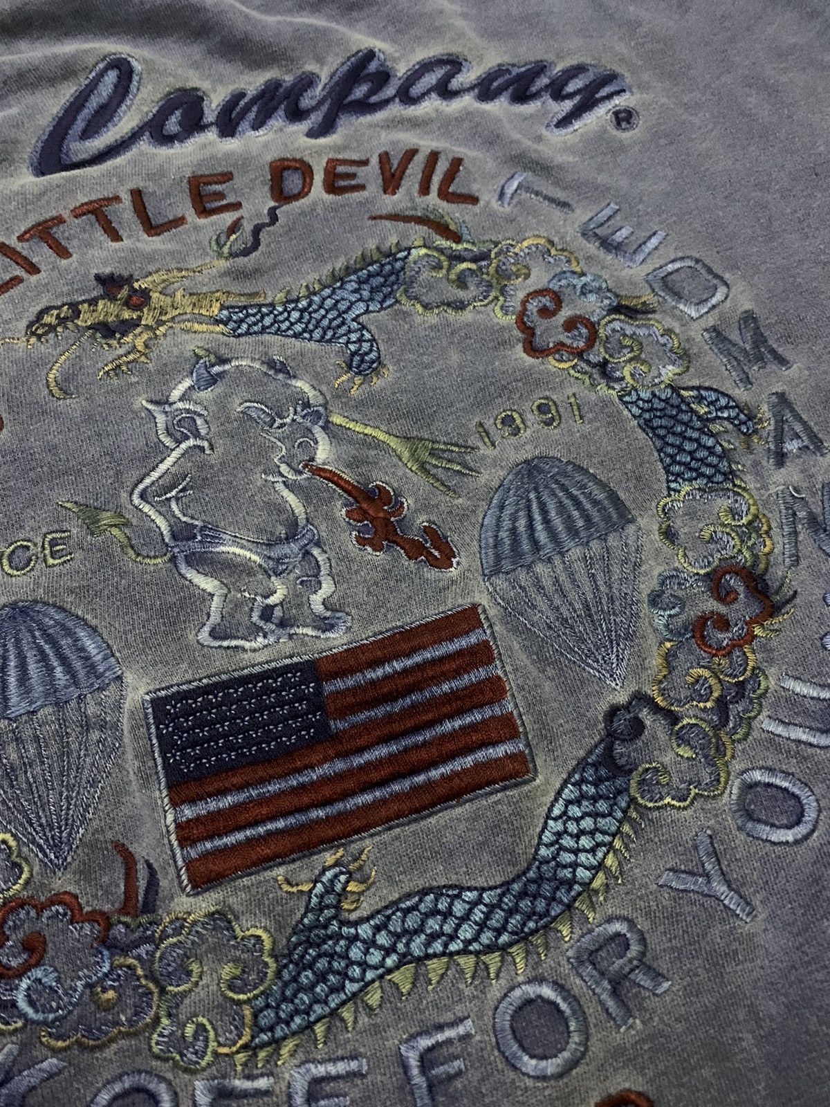 Tedman × Toyo Enterprises Vintage Ted Company Devil Embroidered Sweatshirt Size US L / EU 52-54 / 3 - 3 Thumbnail